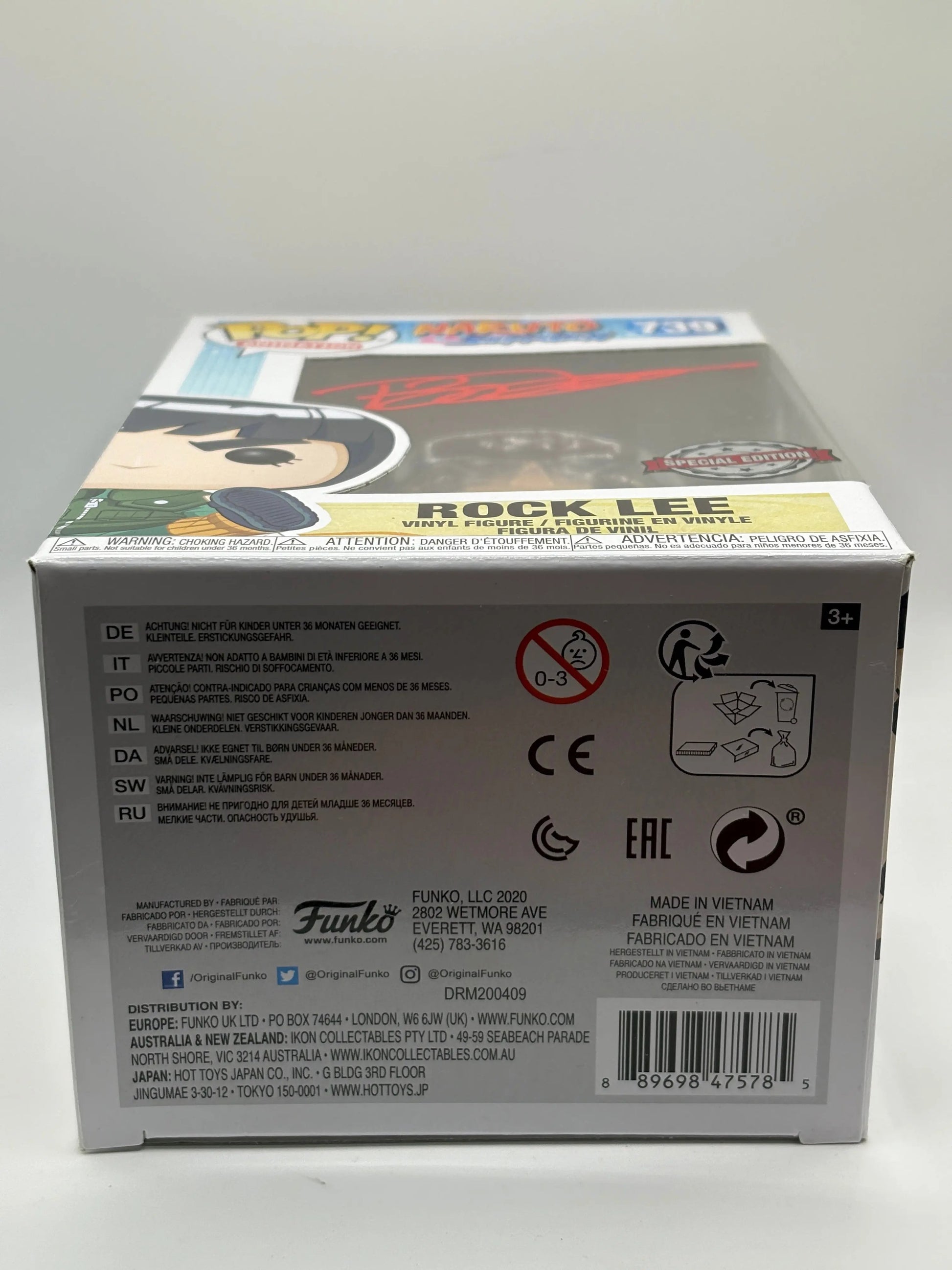 Funko POP! Animation Naruto Shippuden #739 Rock Lee SE Signed JSA Certified FRENLY BRICKS - Open 7 Days