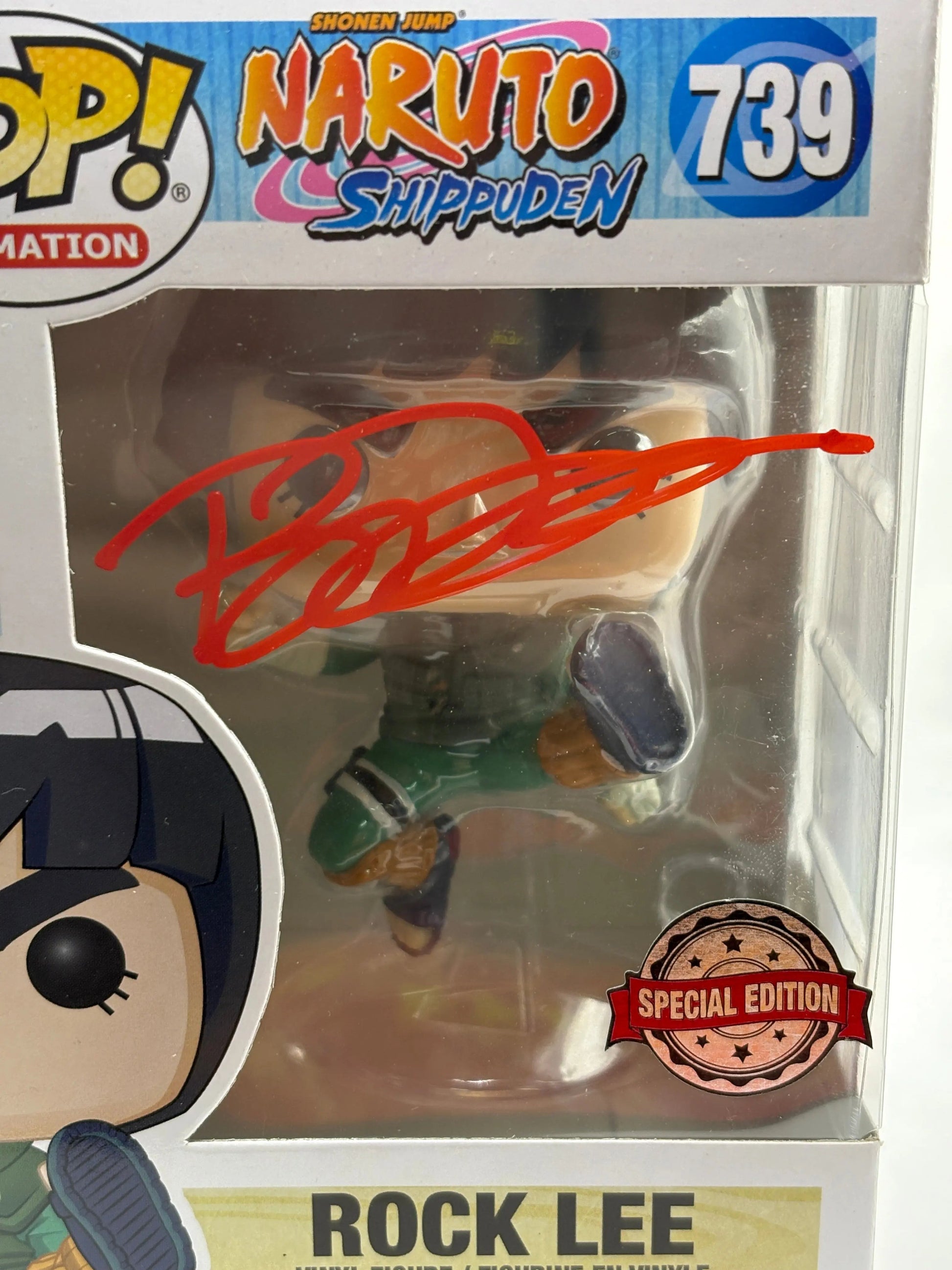 Funko POP! Animation Naruto Shippuden #739 Rock Lee SE Signed JSA Certified FRENLY BRICKS - Open 7 Days