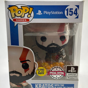 Funko POP! Games Playstation #154 Kratos with the Blades of Chaos Glow SE FRENLY BRICKS - Open 7 Days