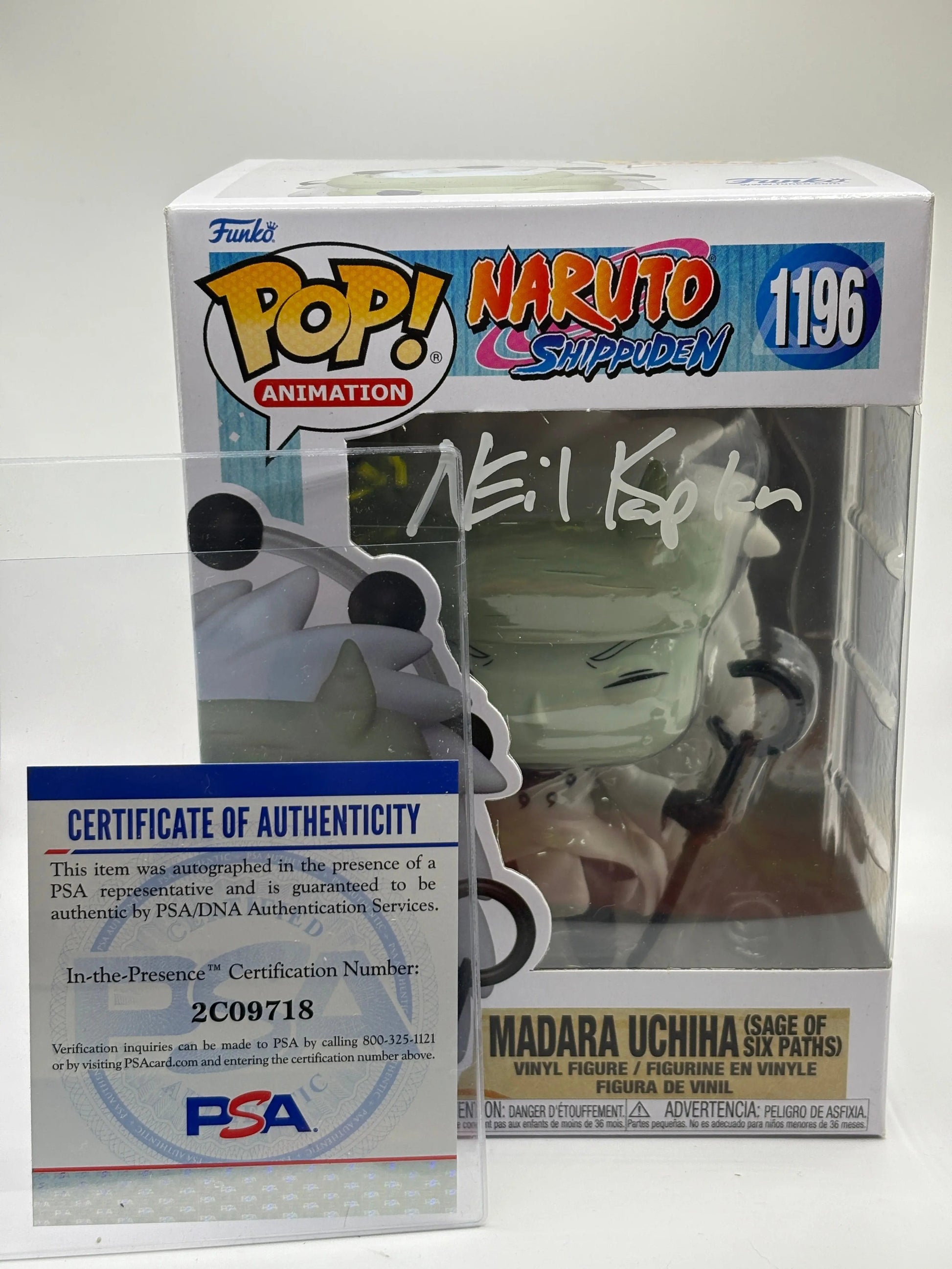 Funko POP! Animation Naruto #1196 Madara Uchiha Signed with Cert Neil Kaplan FRENLY BRICKS - Open 7 Days