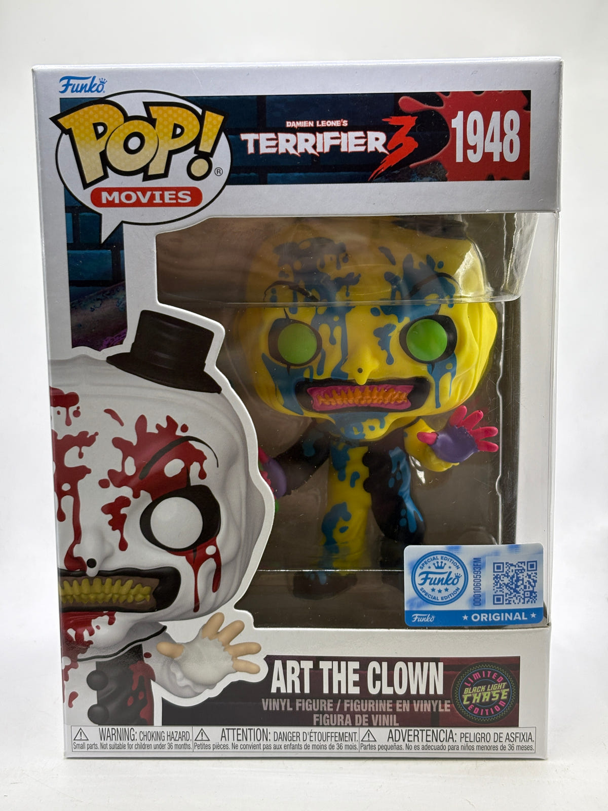 Funko POP! Movies The Terrifier 3 #1948 Art The Clown Black Light Chase image 1