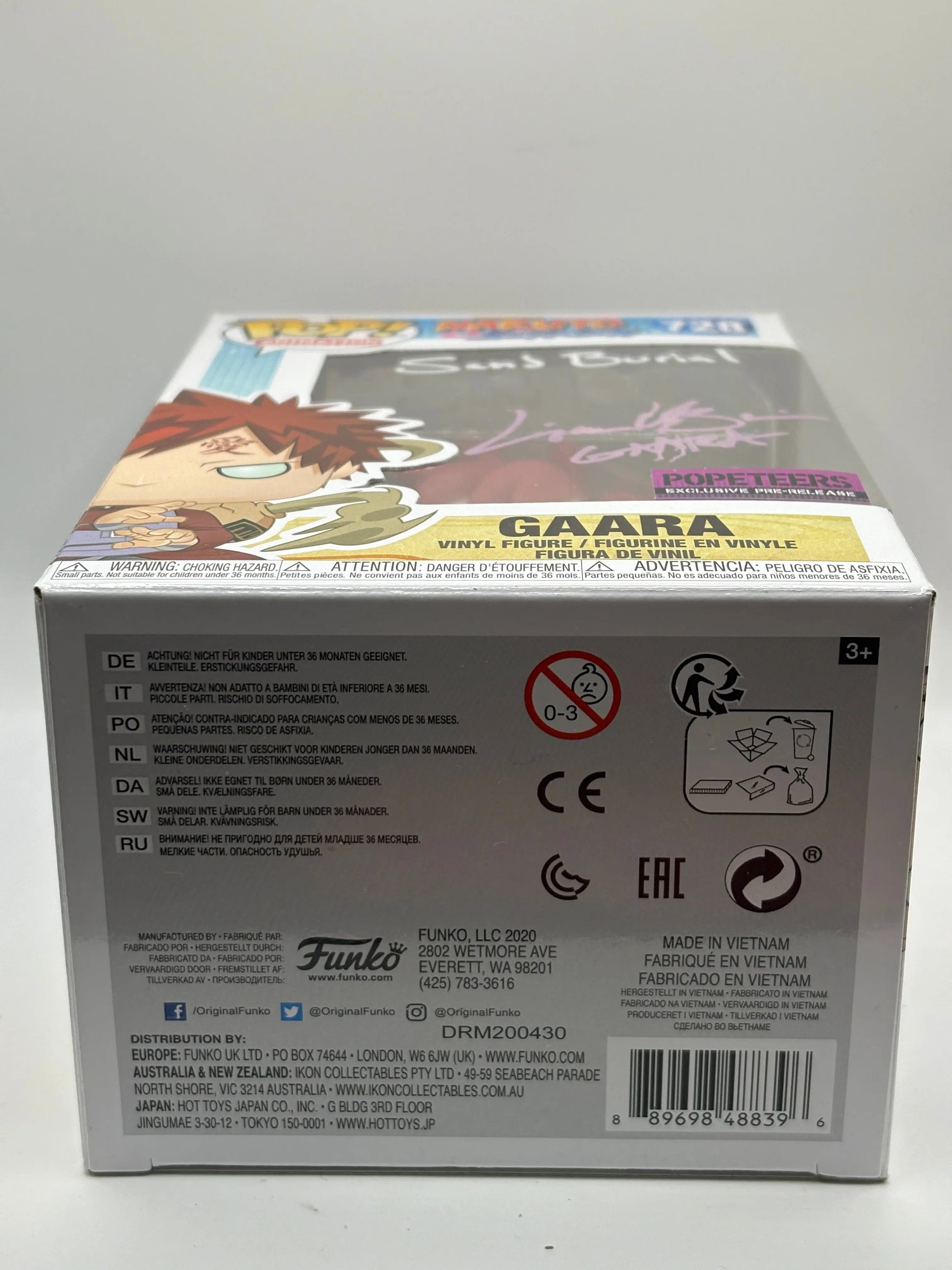 Funko POP! Naruto Shippuden #728 Gaara Signed + Cert Popeteers Pre-release Exclusive FRENLY BRICKS - Open 7 Days