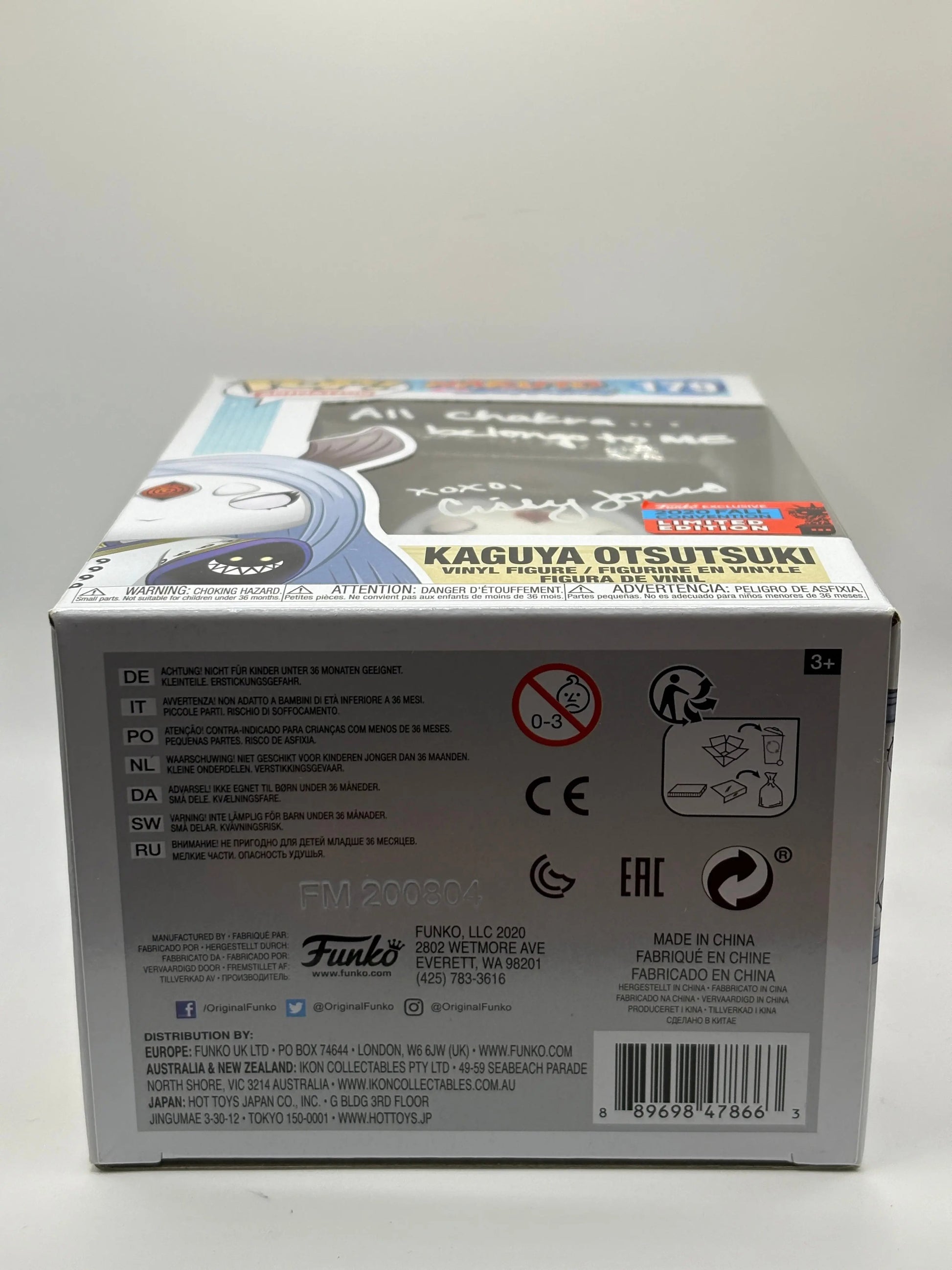 Funko POP! Naruto Shippuden #179 Kaguya Otsutsuki Signed JSA Certificate FRENLY BRICKS - Open 7 Days