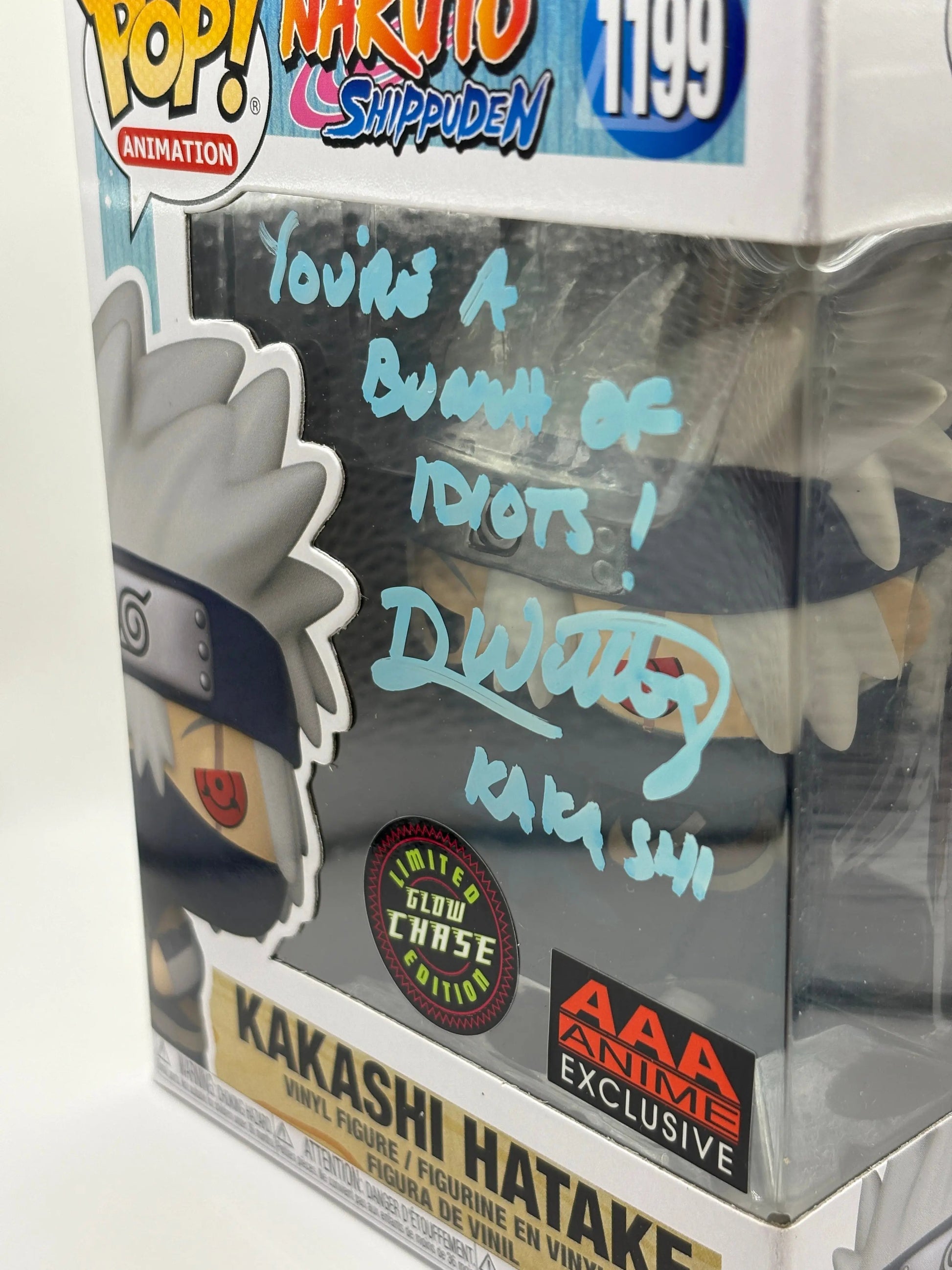 Funko POP! Naruto Kakashi Hatake #1199 Chase AAA Signed JSA Cert Dave Wittenberg FRENLY BRICKS - Open 7 Days