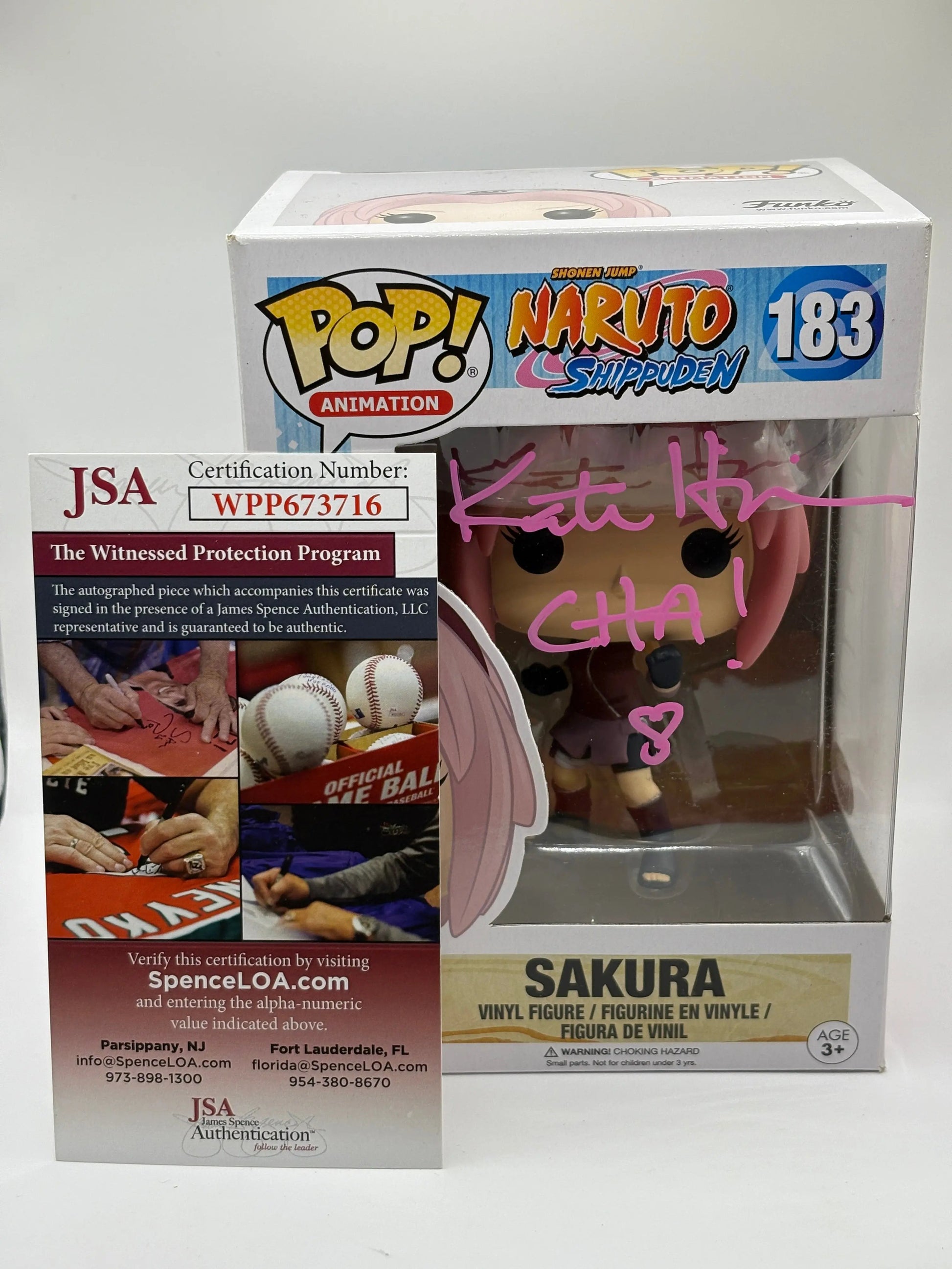 Funko POP! Naruto Shippuden  #183 Sakura Signed JSA Certification FRENLY BRICKS - Open 7 Days