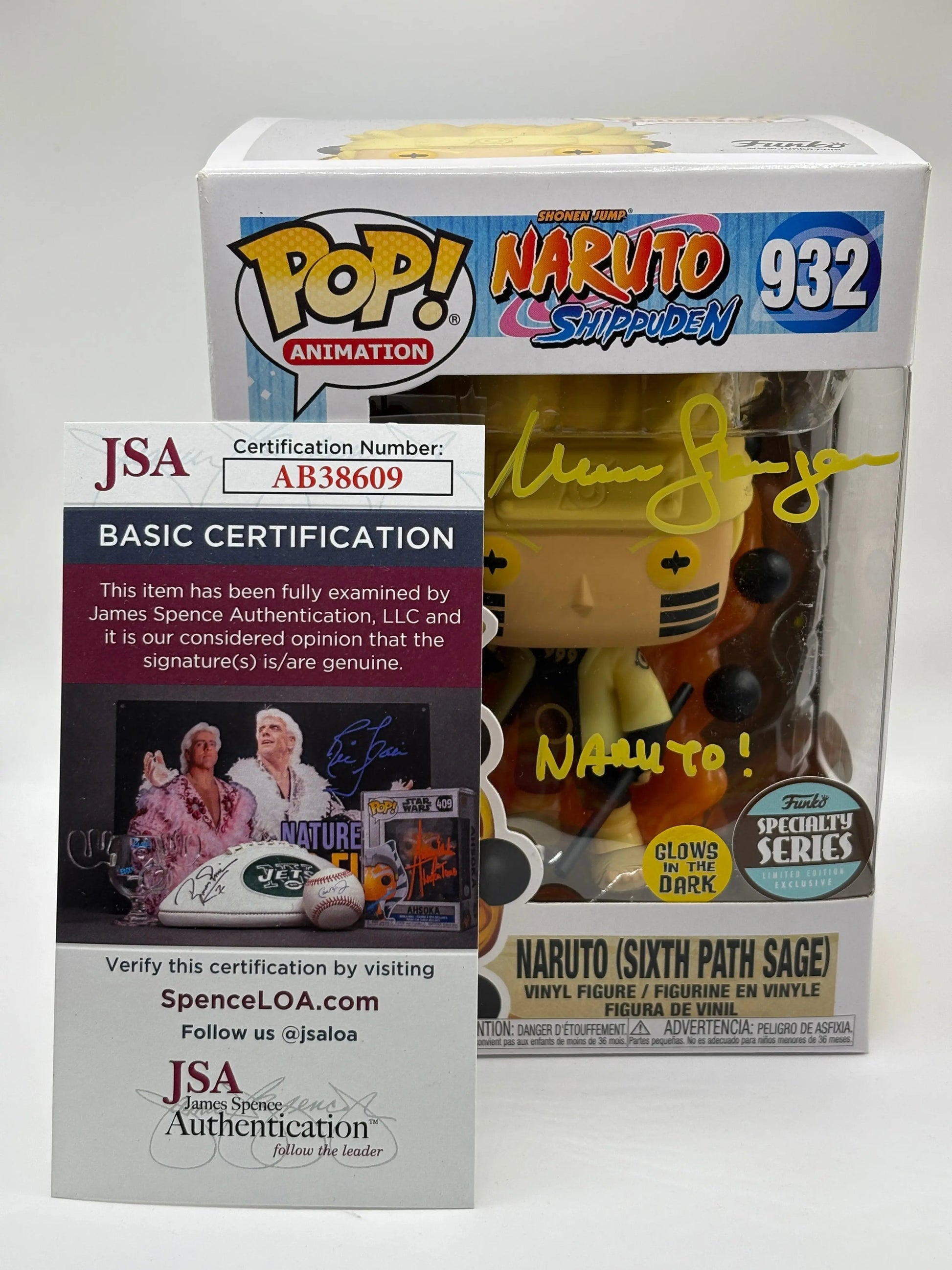 Funko POP! Naruto Shippuden #932 Naruto Sixth Path Signed JSA Certified FRENLY BRICKS - Open 7 Days