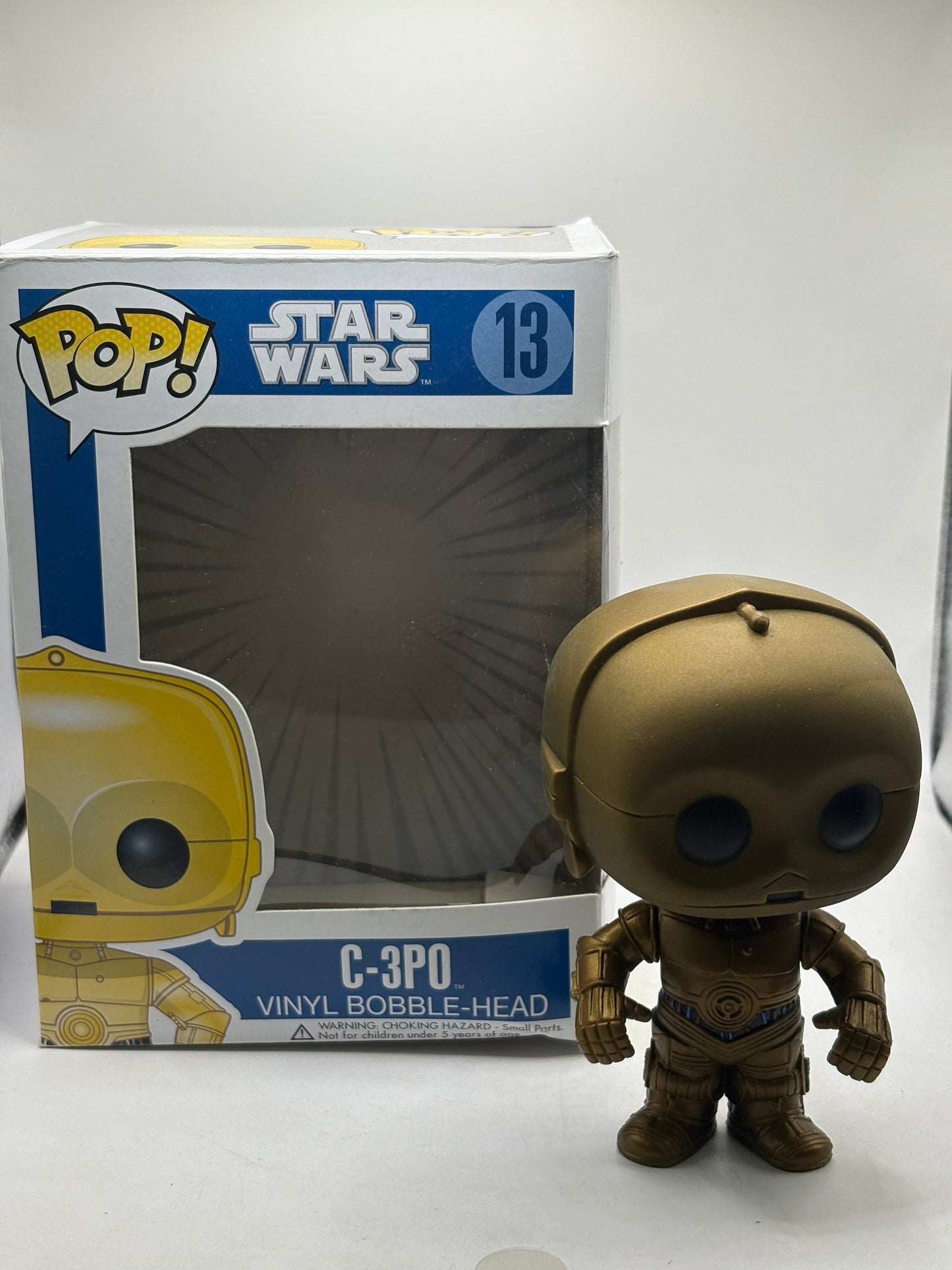 Funko POP! Star Wars #13 C-3PO Vinyl Bobble Head 2012 BIG TEXT *NO MOULD* FRENLY BRICKS - Open 7 Days