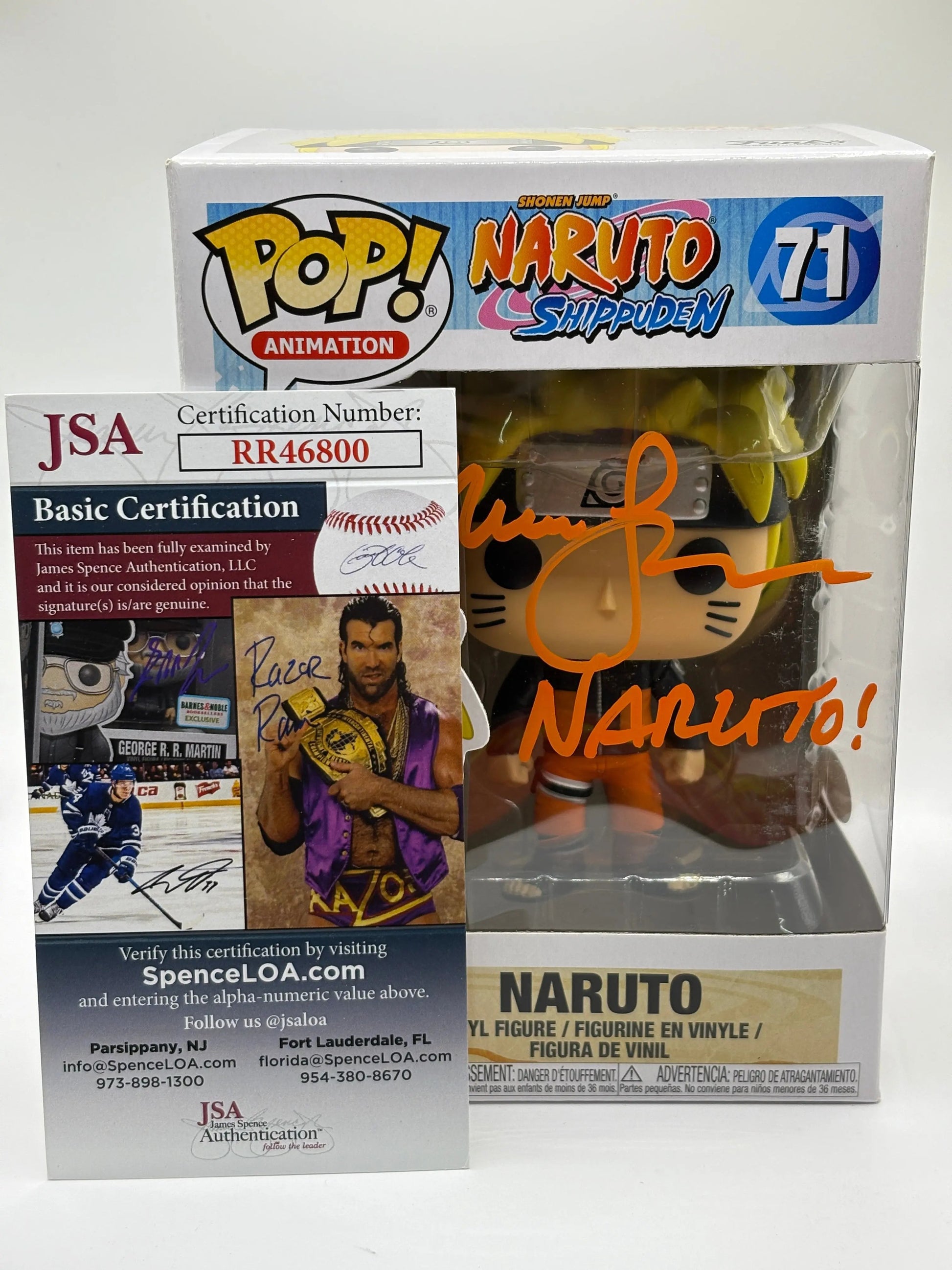 Funko POP! Naruto Shippuden #71 Naruto Signed JSA Certification FRENLY BRICKS - Open 7 Days