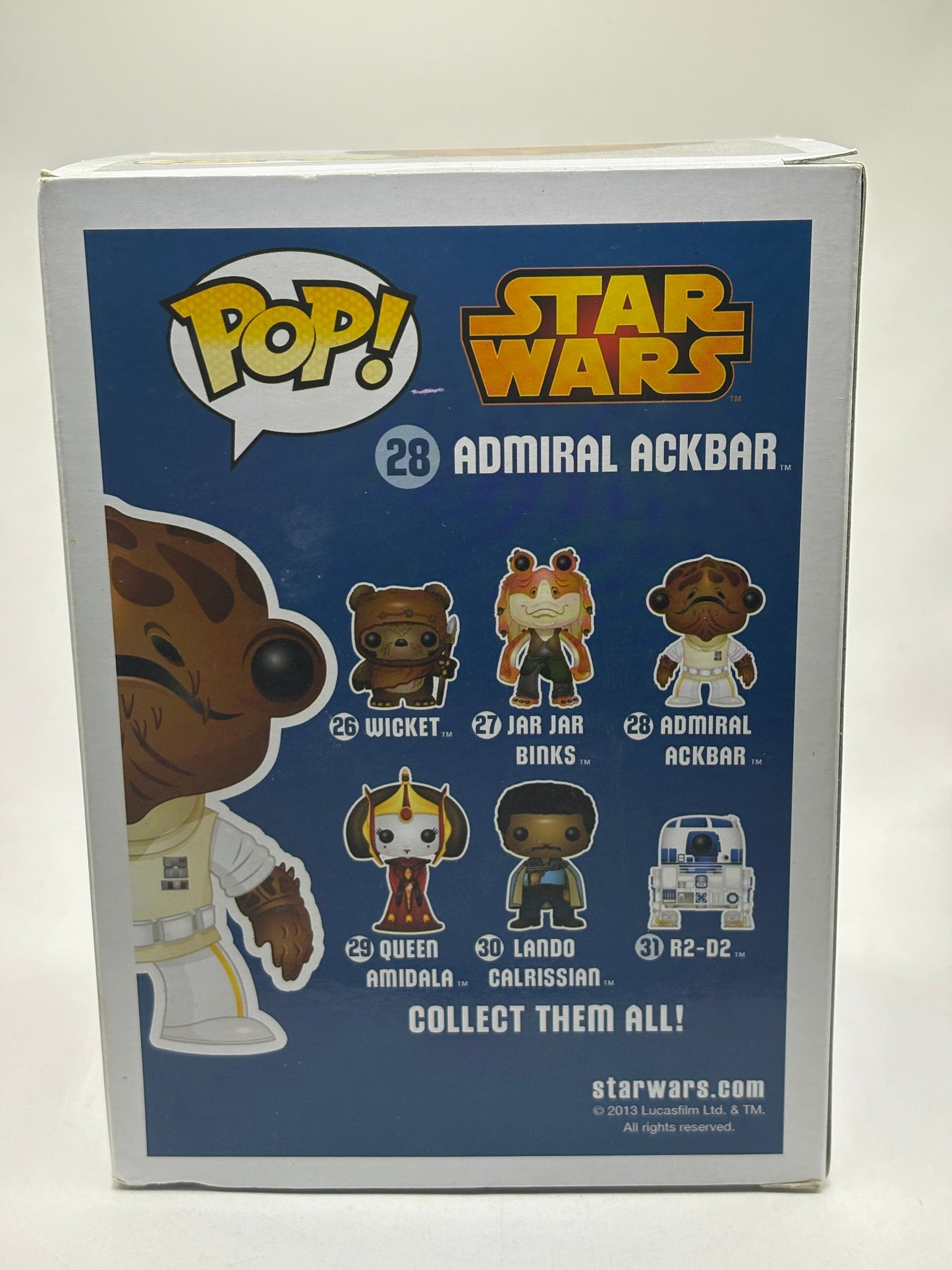 Funko POP! Star Wars #28 Admiral Ackbar 2013 *NO MOULD* FRENLY BRICKS - Open 7 Days