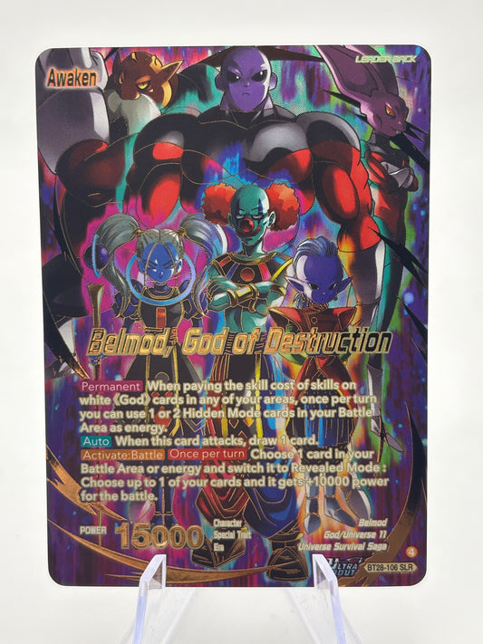 Dragon Ball Super Masters - Belmod, God of Destruction BT28-106 SLR NM FRENLY BRICKS - Open 7 Days