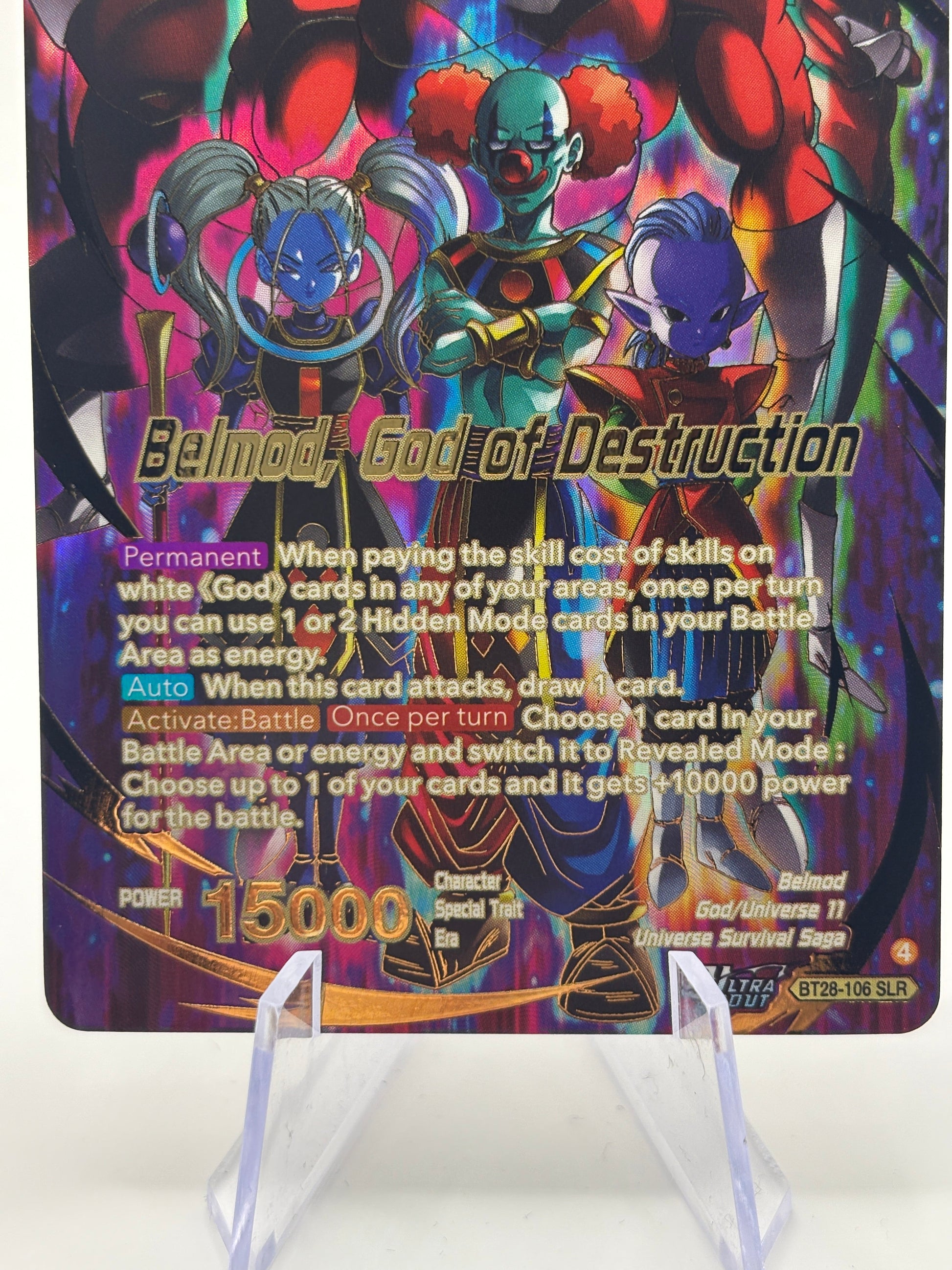 Dragon Ball Super Masters - Belmod, God of Destruction BT28-106 SLR NM FRENLY BRICKS - Open 7 Days