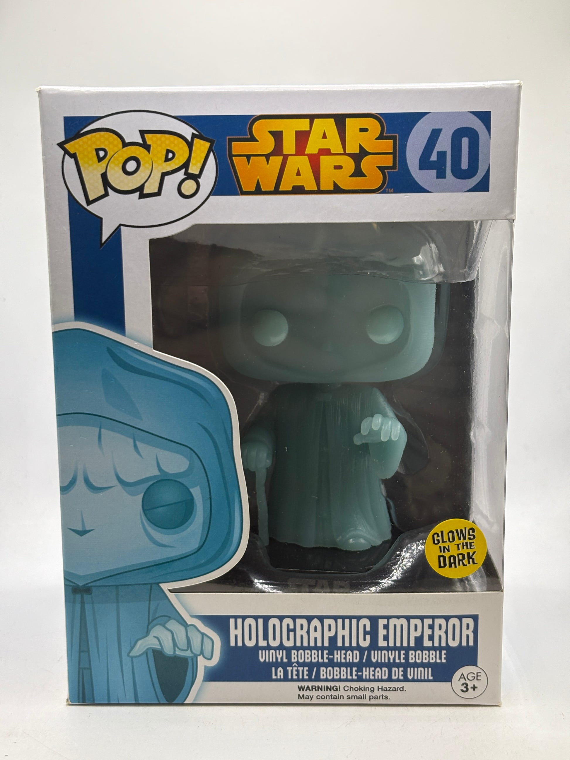 Funko POP! Star Wars #40 Holographic Emperor Vinyl Bobble-Head Glow image 1