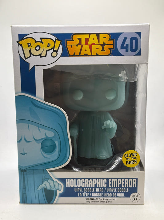 Funko POP! Star Wars #40 Holographic Emperor Vinyl Bobble-Head Glow