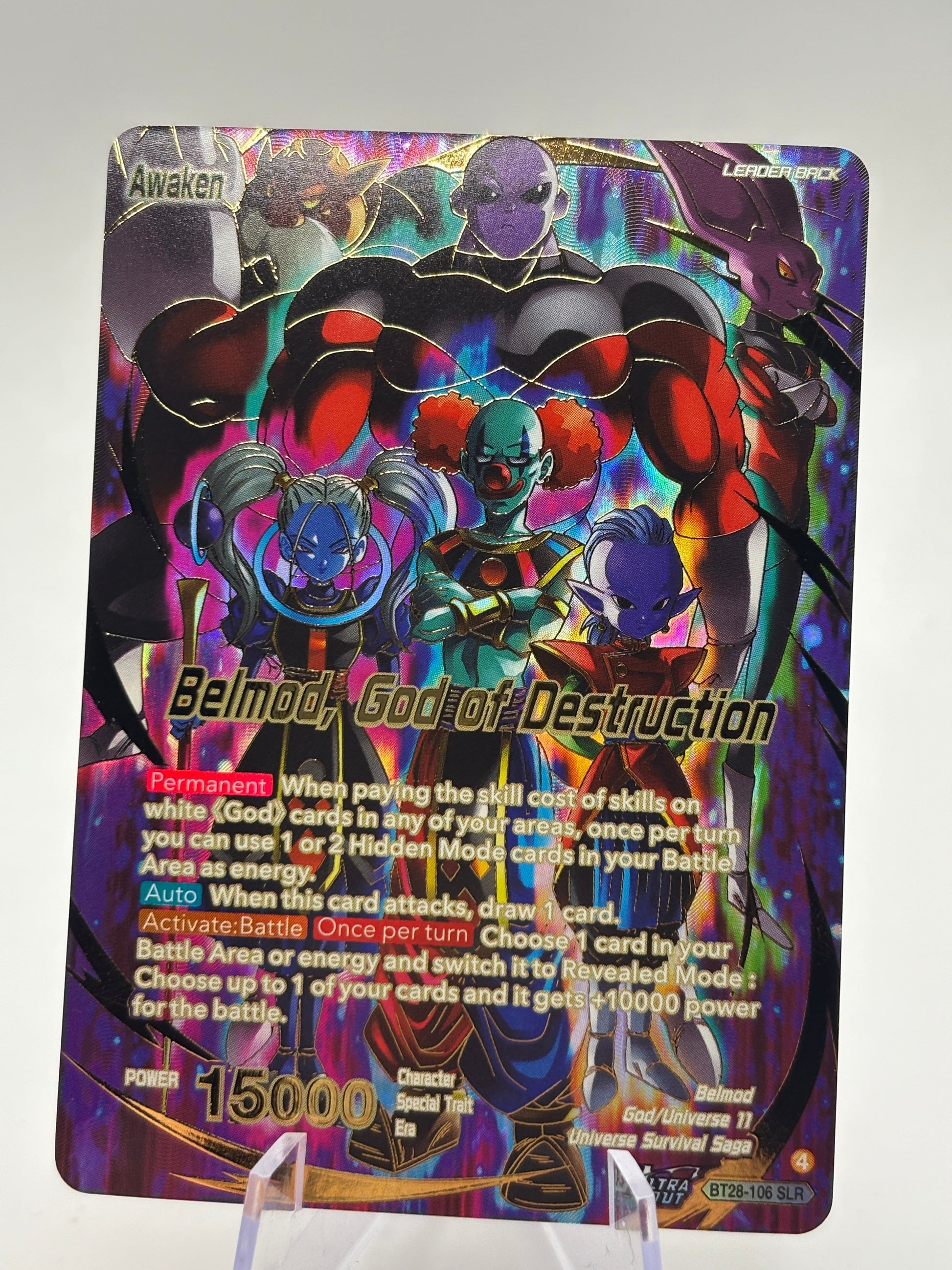 Dragon Ball Super Masters - Belmod, God of Destruction BT28-106 SLR NM FRENLY BRICKS - Open 7 Days