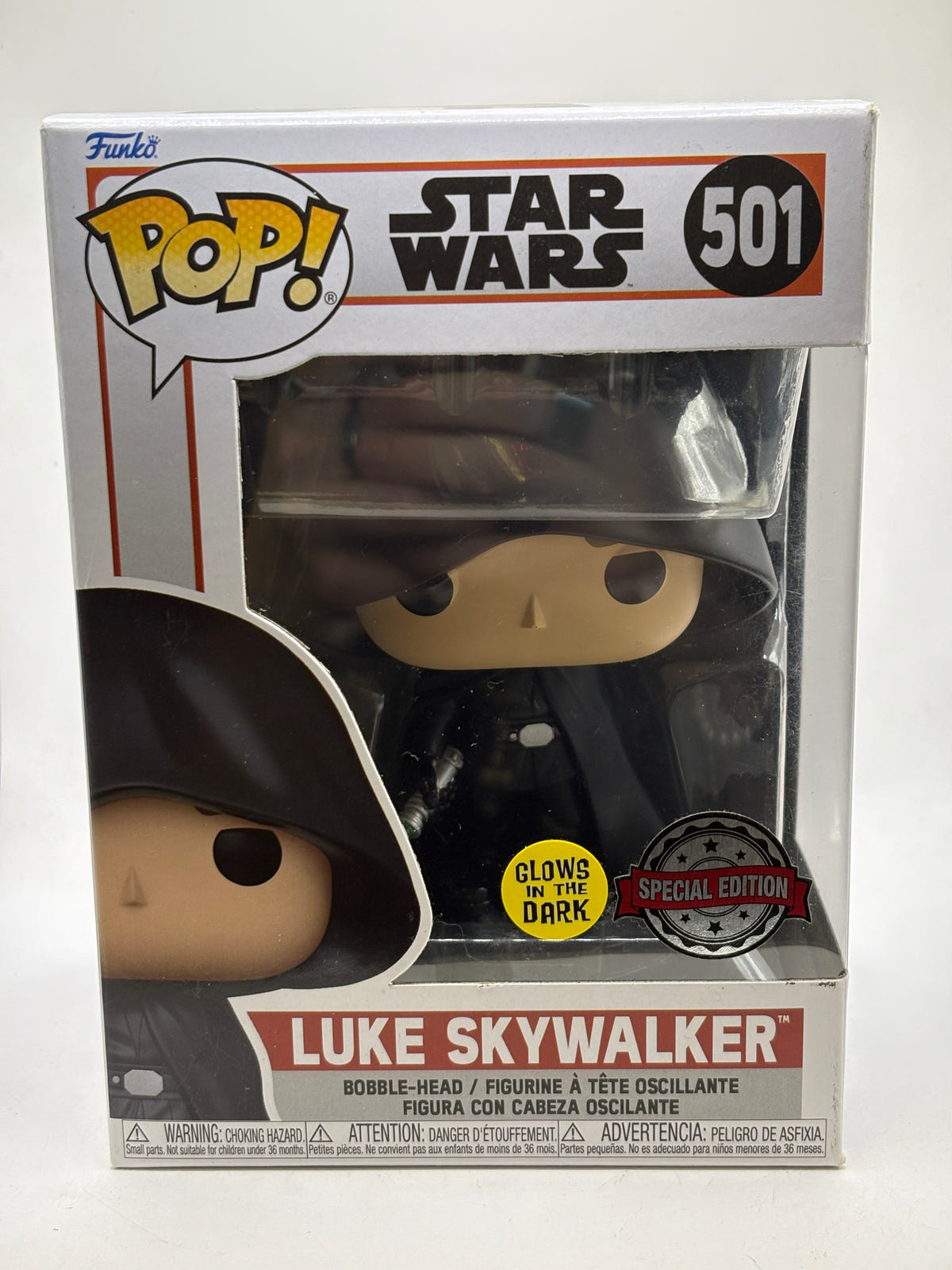 Funko Pop! Star Wars Luke Skywalker #501 Glow In The Dark GITD Special Edition image 1