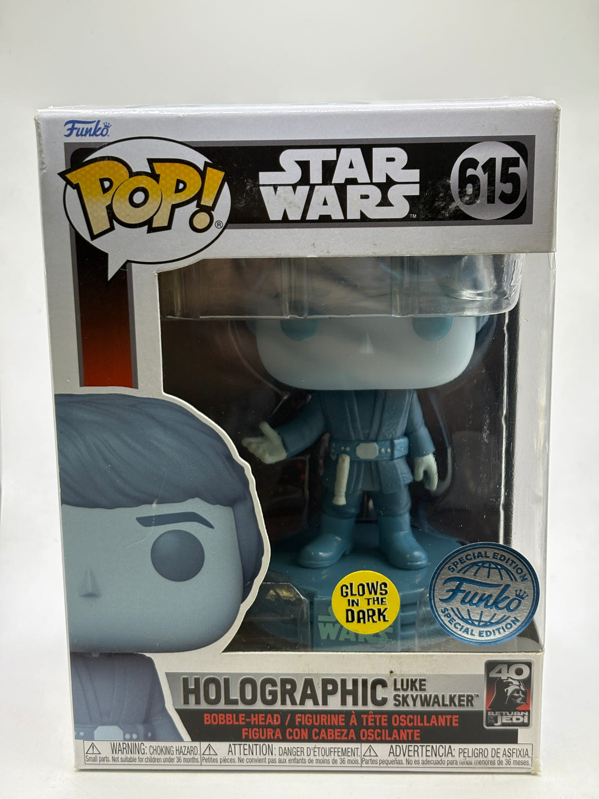 Funko POP! Star Wars #615 Holographic Luke Skywalker Glow Special Edition image 1