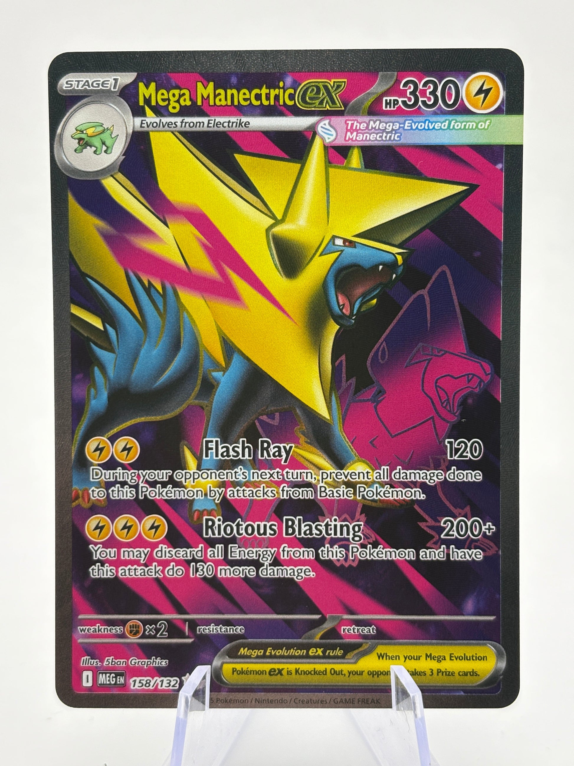Pokemon TCG Mega Evolution- Mega Manectric EX 158/132 Full Art NM FRENLY BRICKS - Open 7 Days