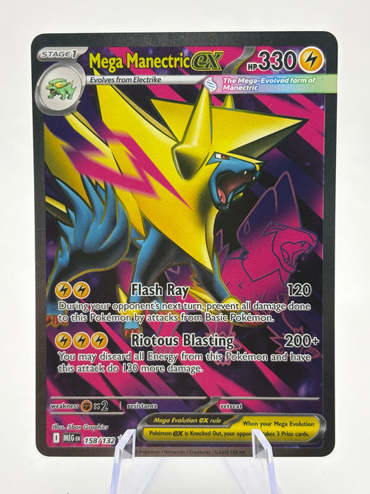 Pokemon TCG Mega Evolution- Mega Manectric EX 158/132 Full Art NM FRENLY BRICKS - Open 7 Days