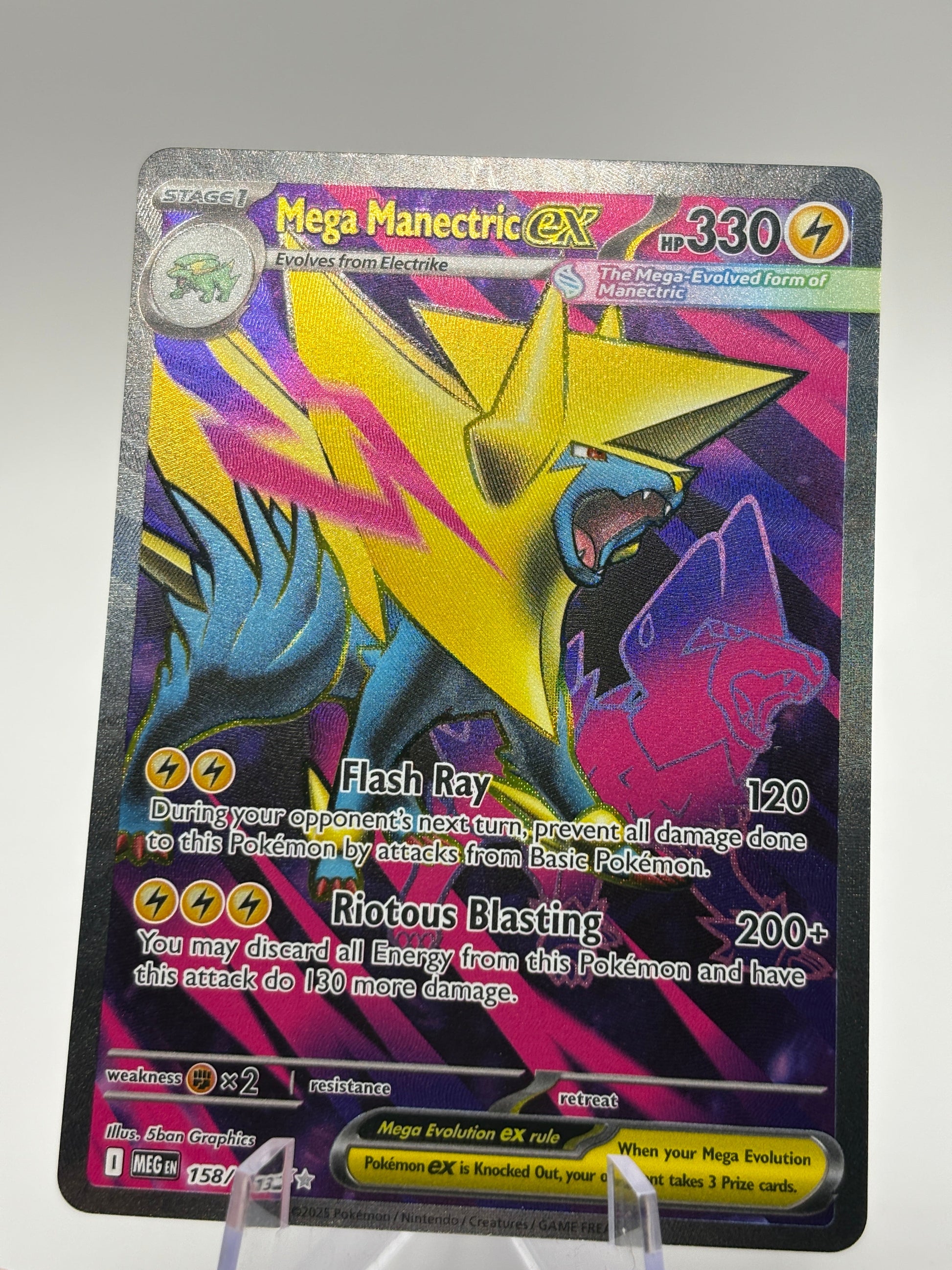 Pokemon TCG Mega Evolution- Mega Manectric EX 158/132 Full Art NM FRENLY BRICKS - Open 7 Days