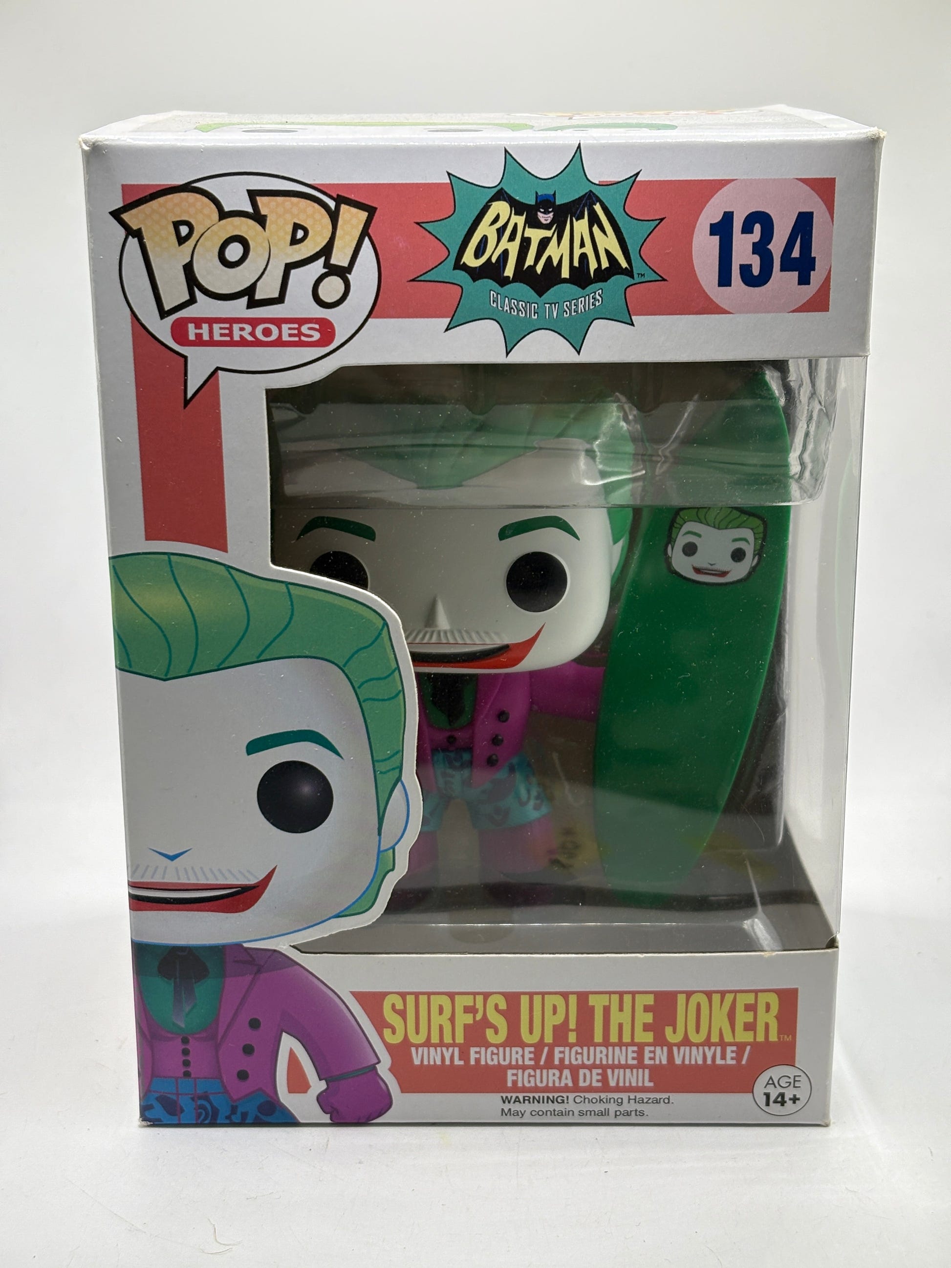 Funko POP! Heroes Batman Classic TV Series #134 Surfs Up! The Joker *Box Damage* image 1