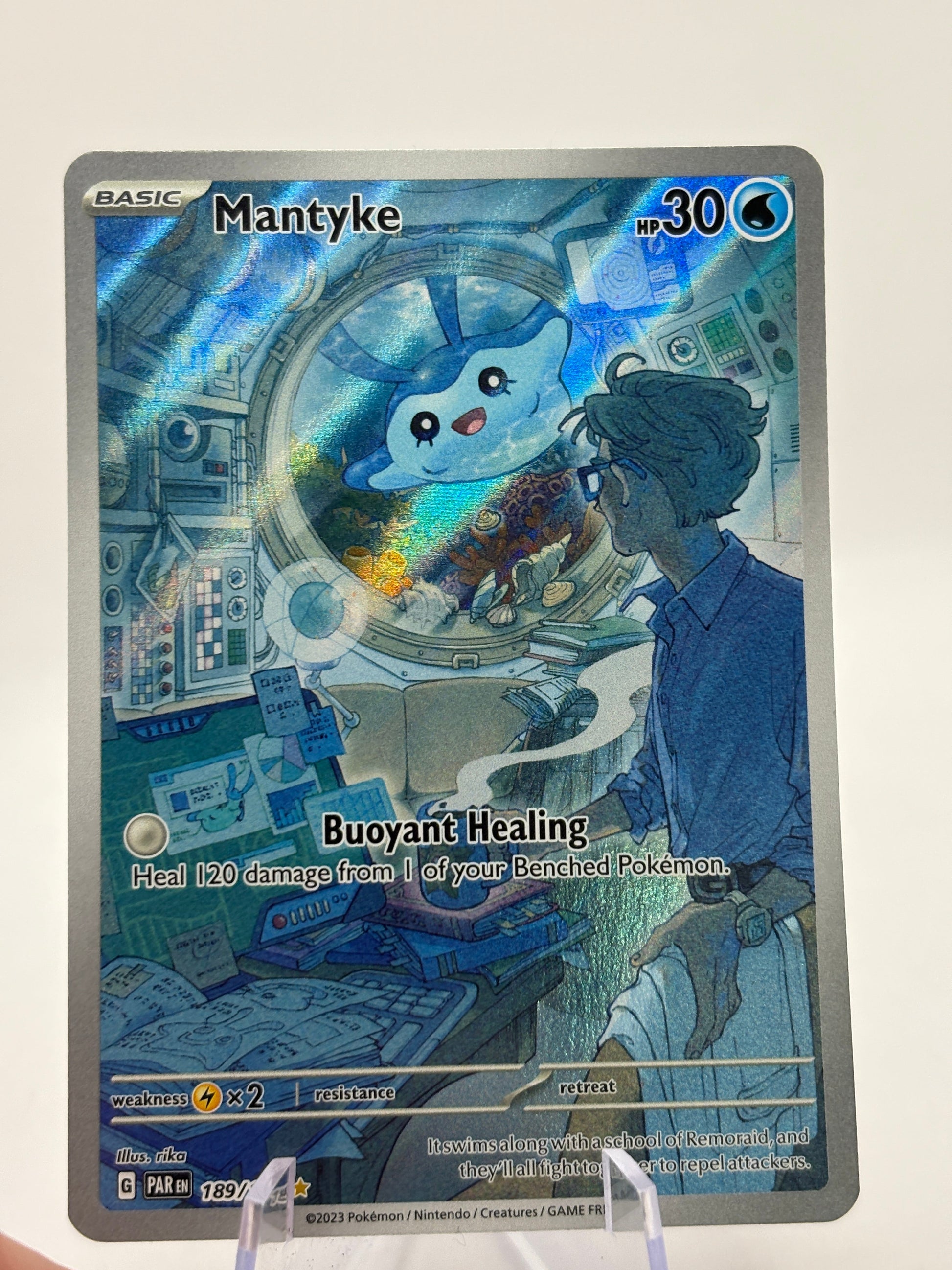 Pokemon TCG Paradox Rift - Mantyke 189/182 Illustration Rare NM (1) FRENLY BRICKS - Open 7 Days