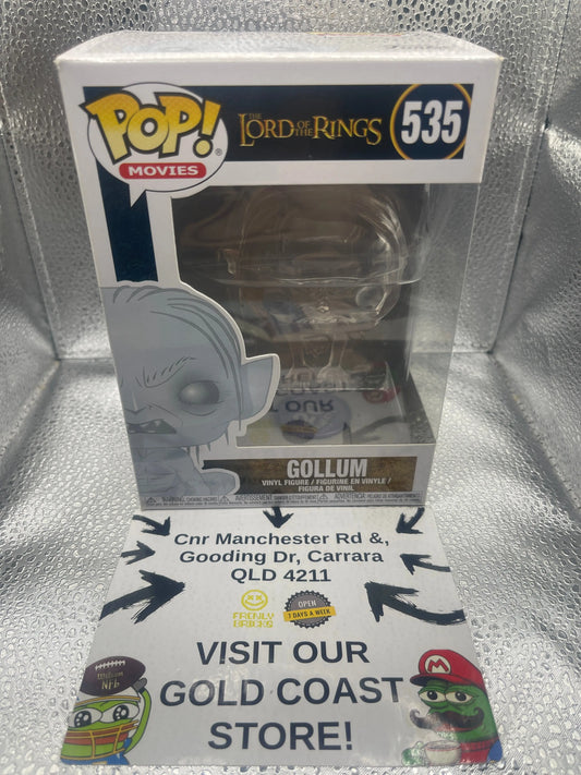 Funko Pop Movies Lord of The Rings Gollum 535 Invisible FRENLY BRICKS - Open 7 Days
