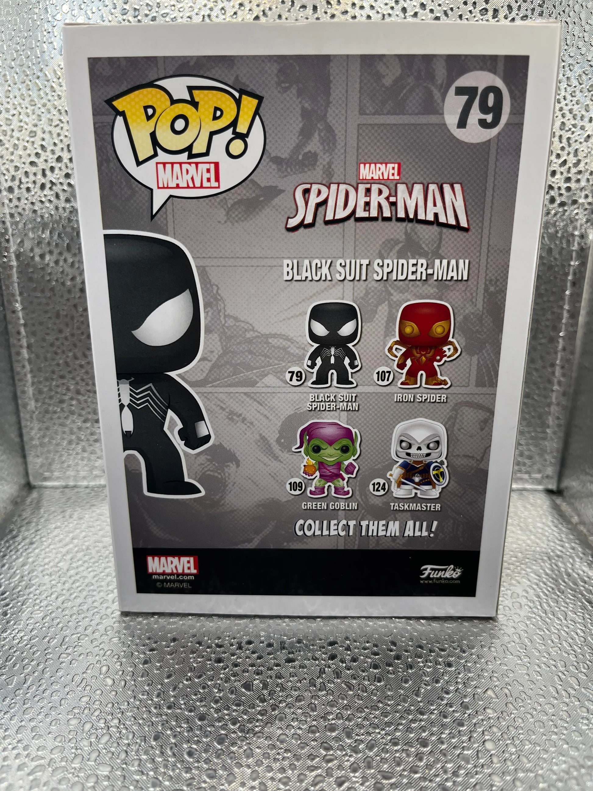 Funko POP Marvel - Black Suit Spider-Man (Glow in the Dark) #79 FRENLY BRICKS - Open 7 Days