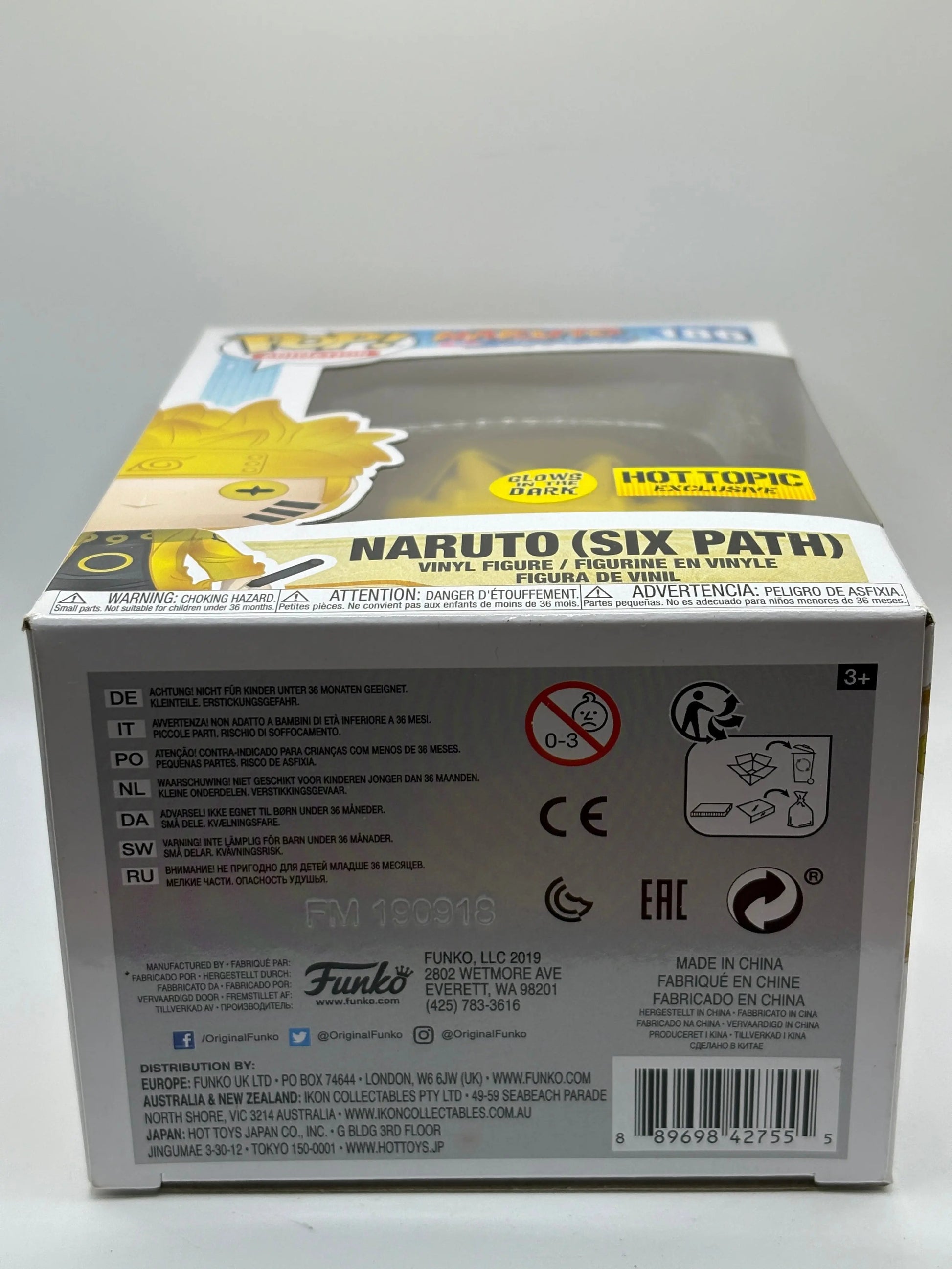 Funko POP! Animation Naruto Shippuden #186 Naruto Six Path Glow Hot Topic FRENLY BRICKS - Open 7 Days