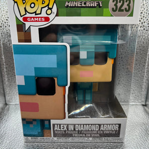 Funko POP Games - Minecraft - Alex In Diamond Armor FRENLY BRICKS - Open 7 Days