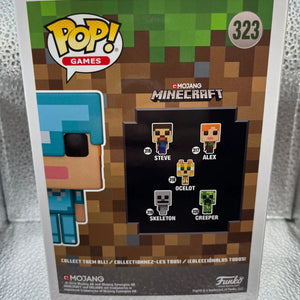 Funko POP Games - Minecraft - Alex In Diamond Armor #323 FRENLY BRICKS - Open 7 Days