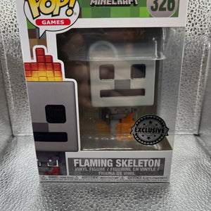 Funko POP Games - Minecraft - Flaming Skeleton #326 FRENLY BRICKS - Open 7 Days