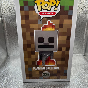 Funko POP Games - Minecraft - Flaming Skeleton #326 FRENLY BRICKS - Open 7 Days