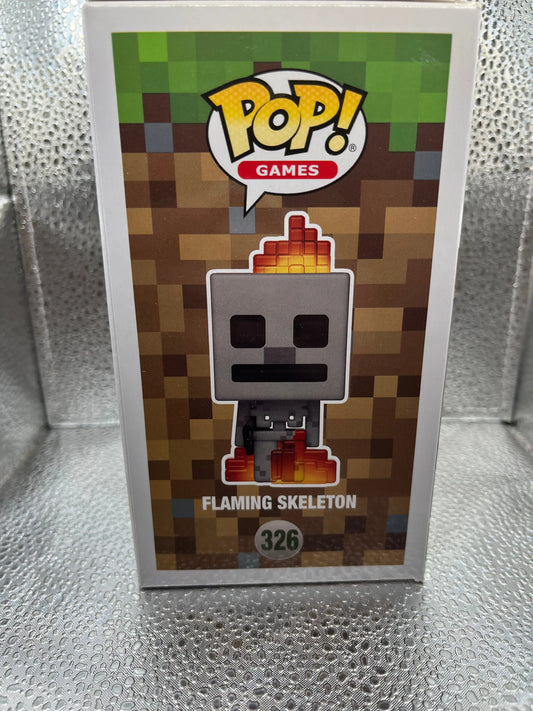 Funko POP Games - Minecraft - Flaming Skeleton #326 FRENLY BRICKS - Open 7 Days