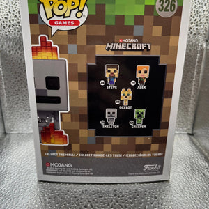 Funko POP Games - Minecraft - Flaming Skeleton #326 FRENLY BRICKS - Open 7 Days