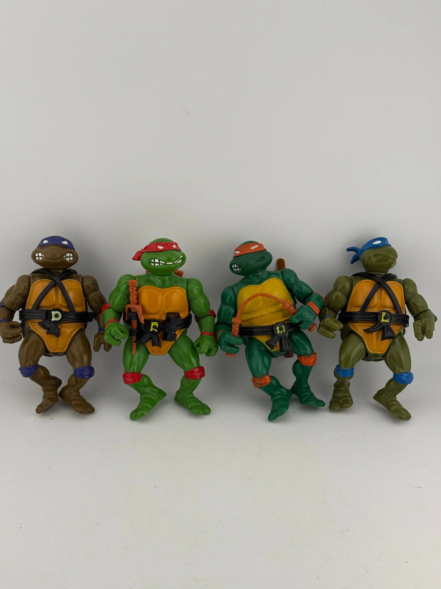 Vintage 1988 TMNT Teenage Mutant Ninja Turtles Playmates x4 Lot Leo, Raph, Don, Mikey FRENLY BRICKS - Open 7 Days