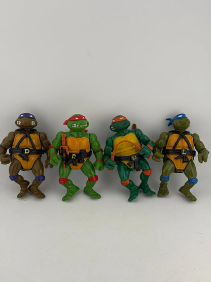 Vintage 1988 TMNT Teenage Mutant Ninja Turtles Playmates x4 Lot Leo, Raph, Don, Mikey FRENLY BRICKS - Open 7 Days