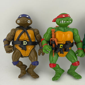 Vintage 1988 TMNT Teenage Mutant Ninja Turtles Playmates x4 Lot Leo, Raph, Don, Mikey FRENLY BRICKS - Open 7 Days