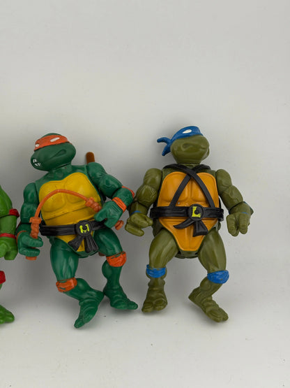 Vintage 1988 TMNT Teenage Mutant Ninja Turtles Playmates x4 Lot Leo, Raph, Don, Mikey FRENLY BRICKS - Open 7 Days