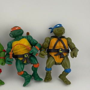 Vintage 1988 TMNT Teenage Mutant Ninja Turtles Playmates x4 Lot Leo, Raph, Don, Mikey FRENLY BRICKS - Open 7 Days