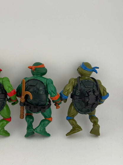 Vintage 1988 TMNT Teenage Mutant Ninja Turtles Playmates x4 Lot Leo, Raph, Don, Mikey FRENLY BRICKS - Open 7 Days