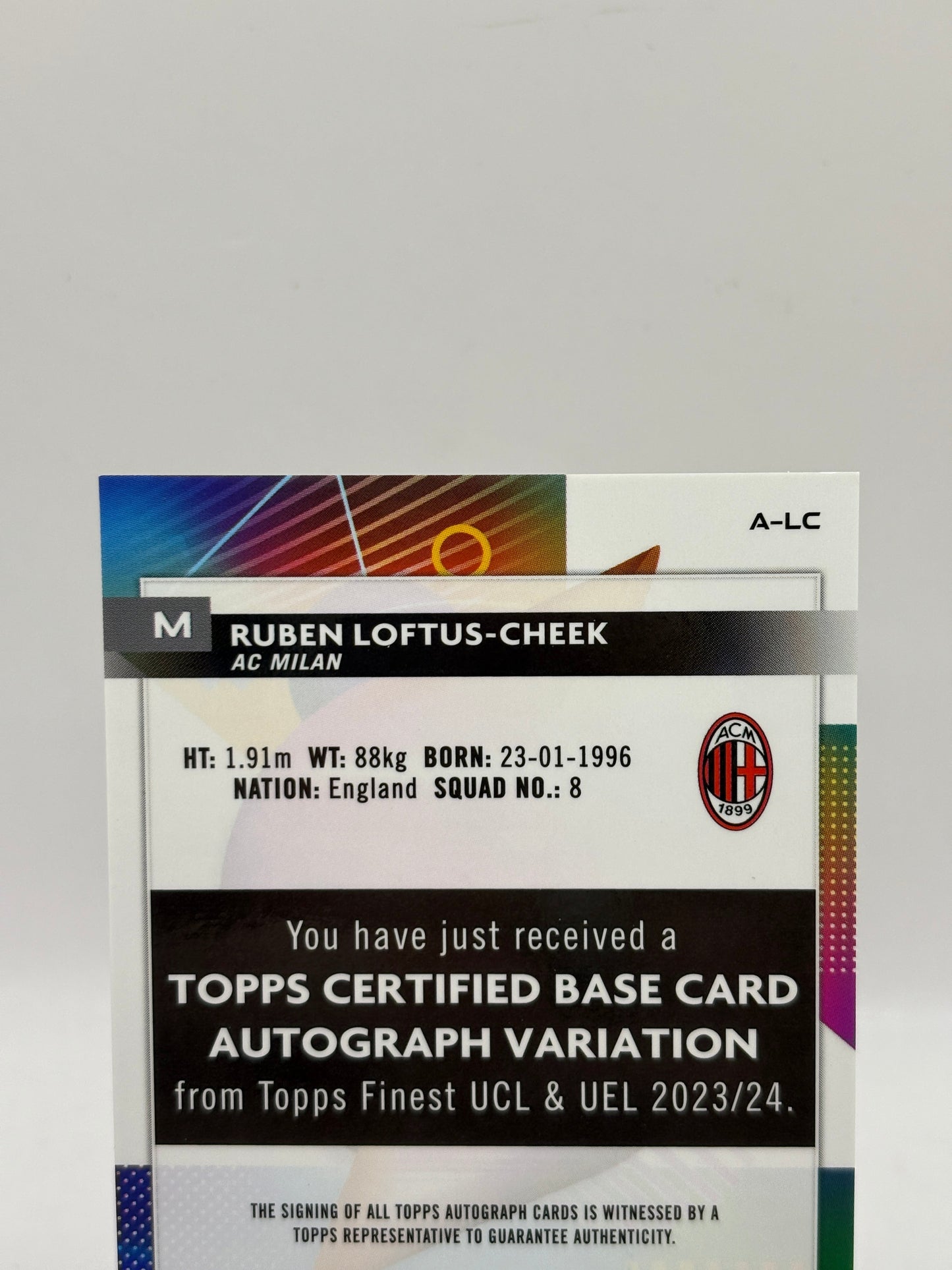 2023-24 Topps Finest Ruben Loftus-Cheek AC Milan Chelsea Auto FRENLY BRICKS - Open 7 Days