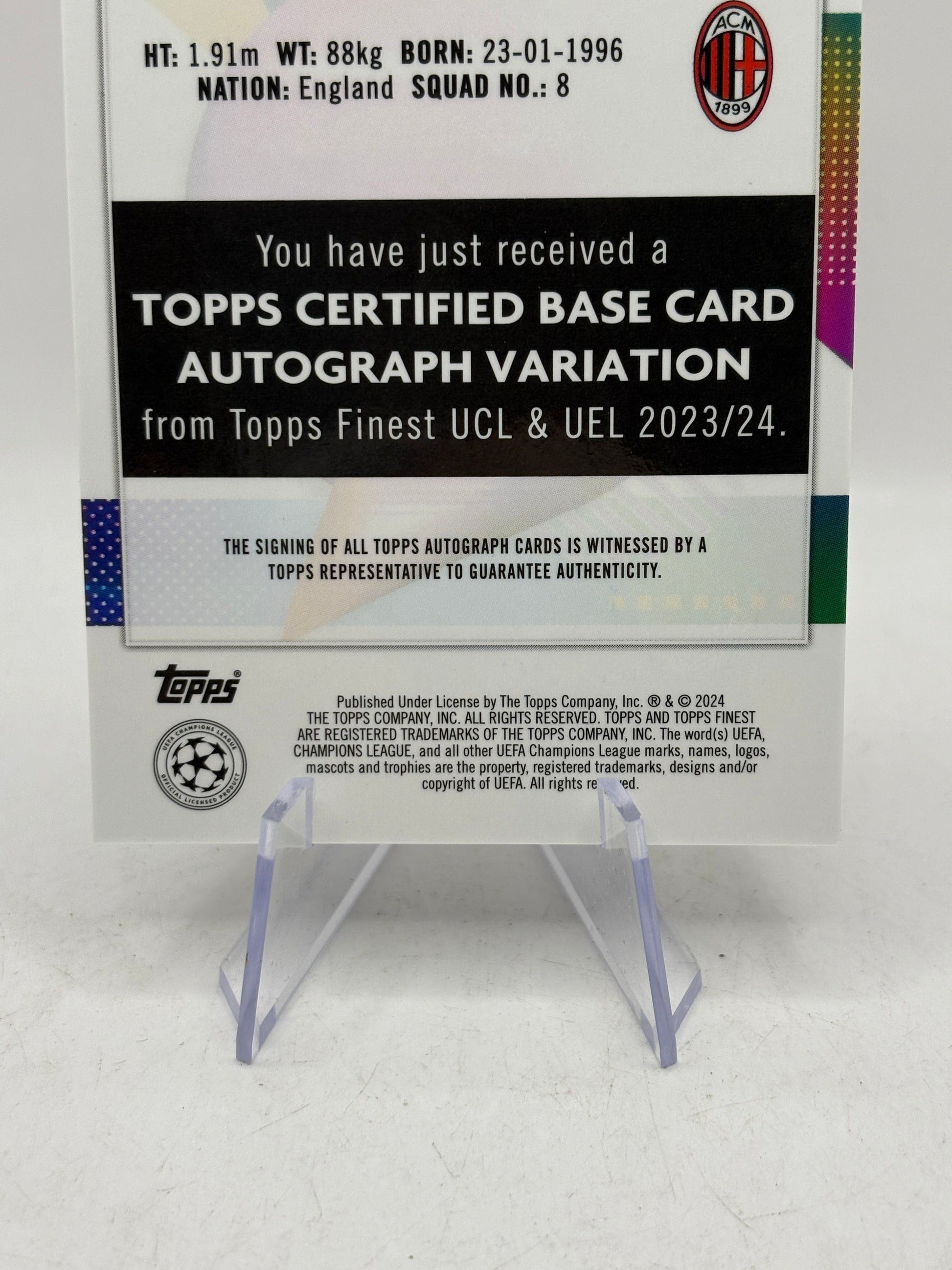 2023-24 Topps Finest Ruben Loftus-Cheek AC Milan Chelsea Auto FRENLY BRICKS - Open 7 Days