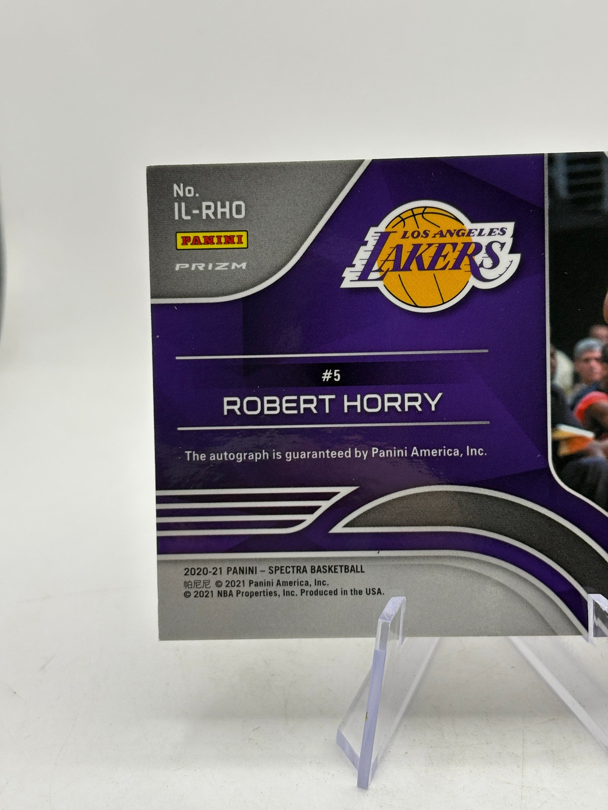 ROBERT HORRY AUTO /35 2020-2021 PANINI SPECTRA BASKETBALL Lakers