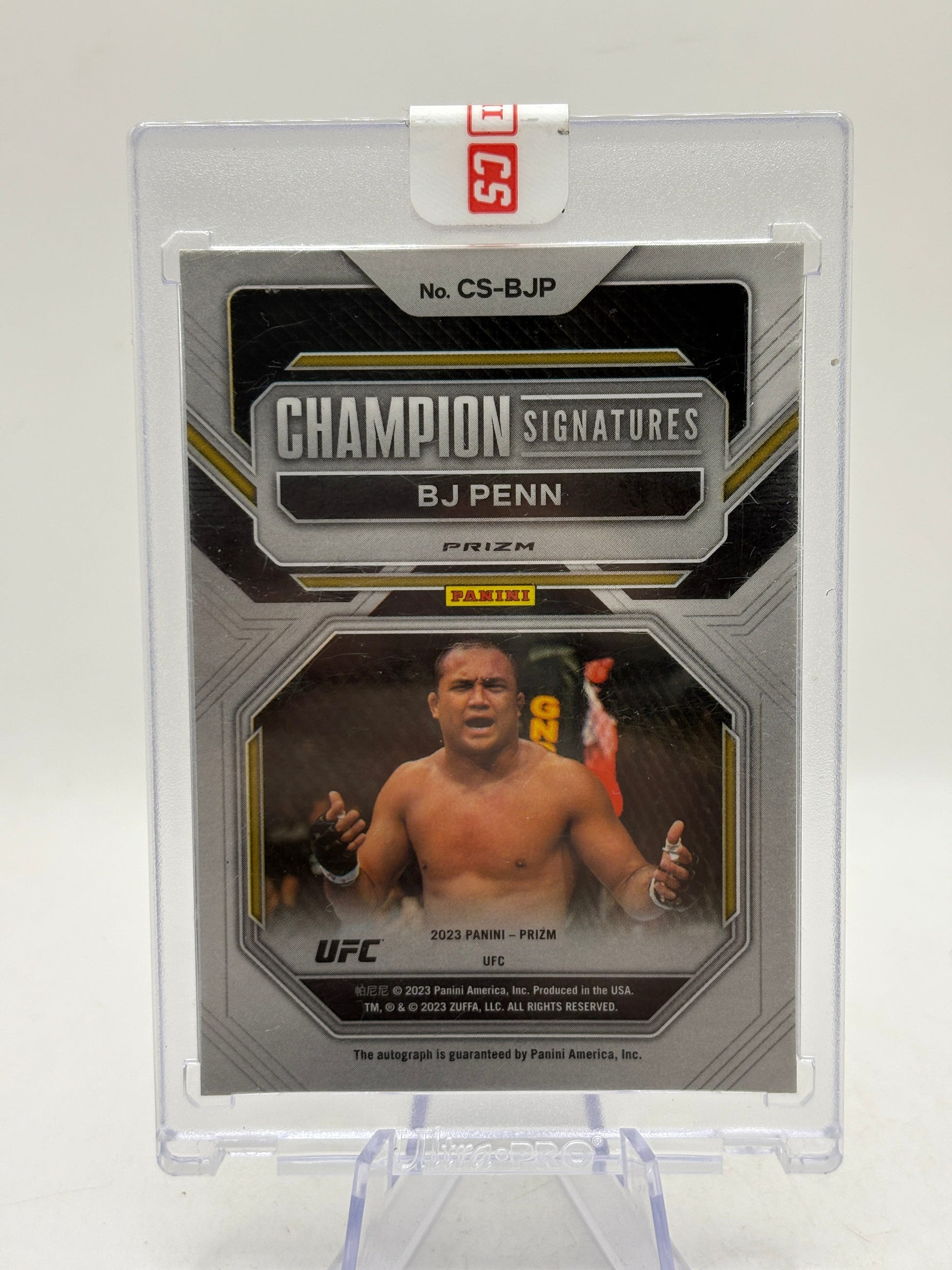 2023 Panini Prizm UFC B.J. Penn Disco Champion Autograph No.CS-BJP, photo 4 image 4