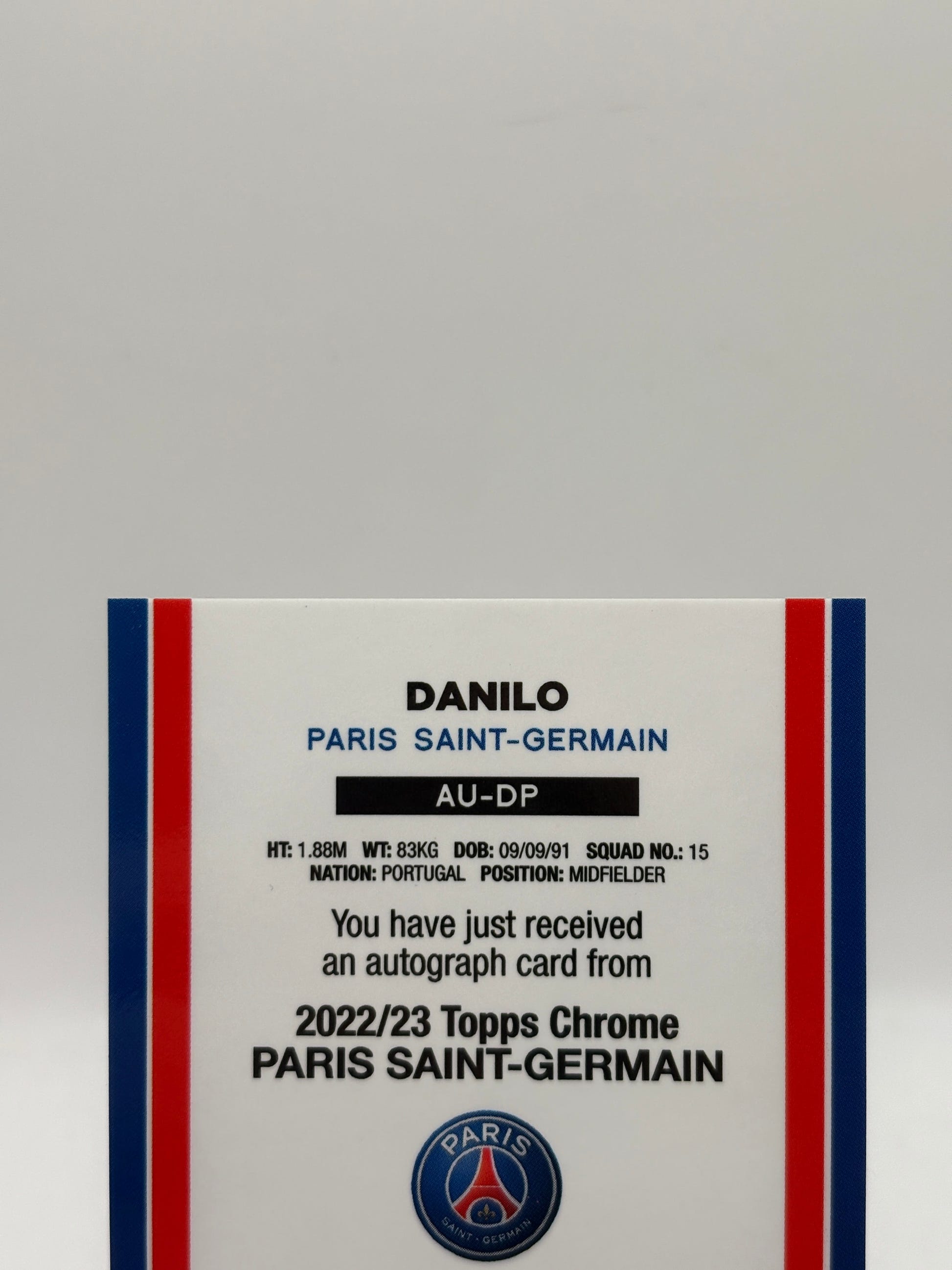 2022-23 Topps Chrome PSG - Danilo AU-DP Auto /75 FRENLY BRICKS - Open 7 Days image 3