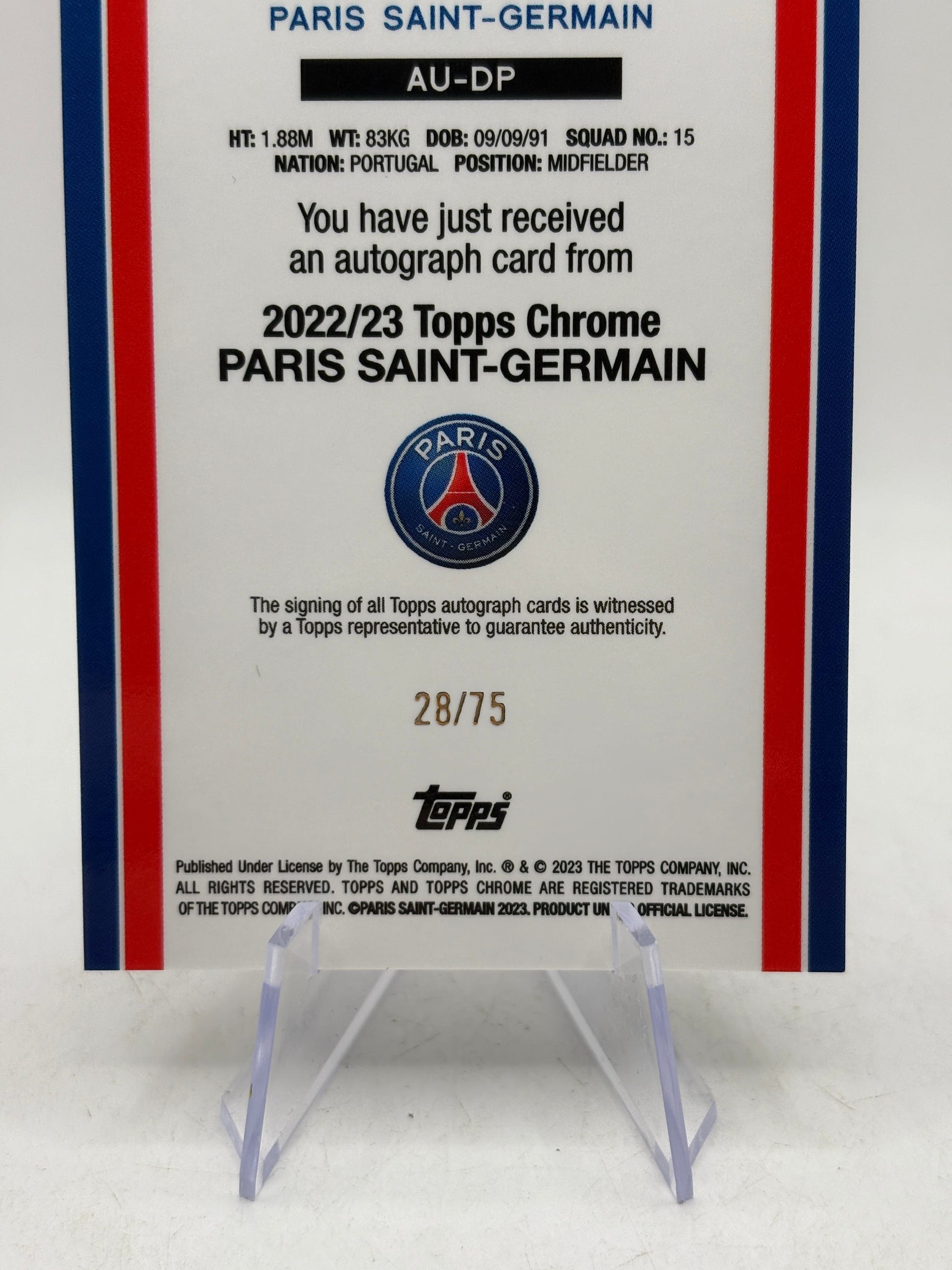 2022-23 Topps Chrome PSG - Danilo AU-DP Auto /75 FRENLY BRICKS - Open 7 Days image 8