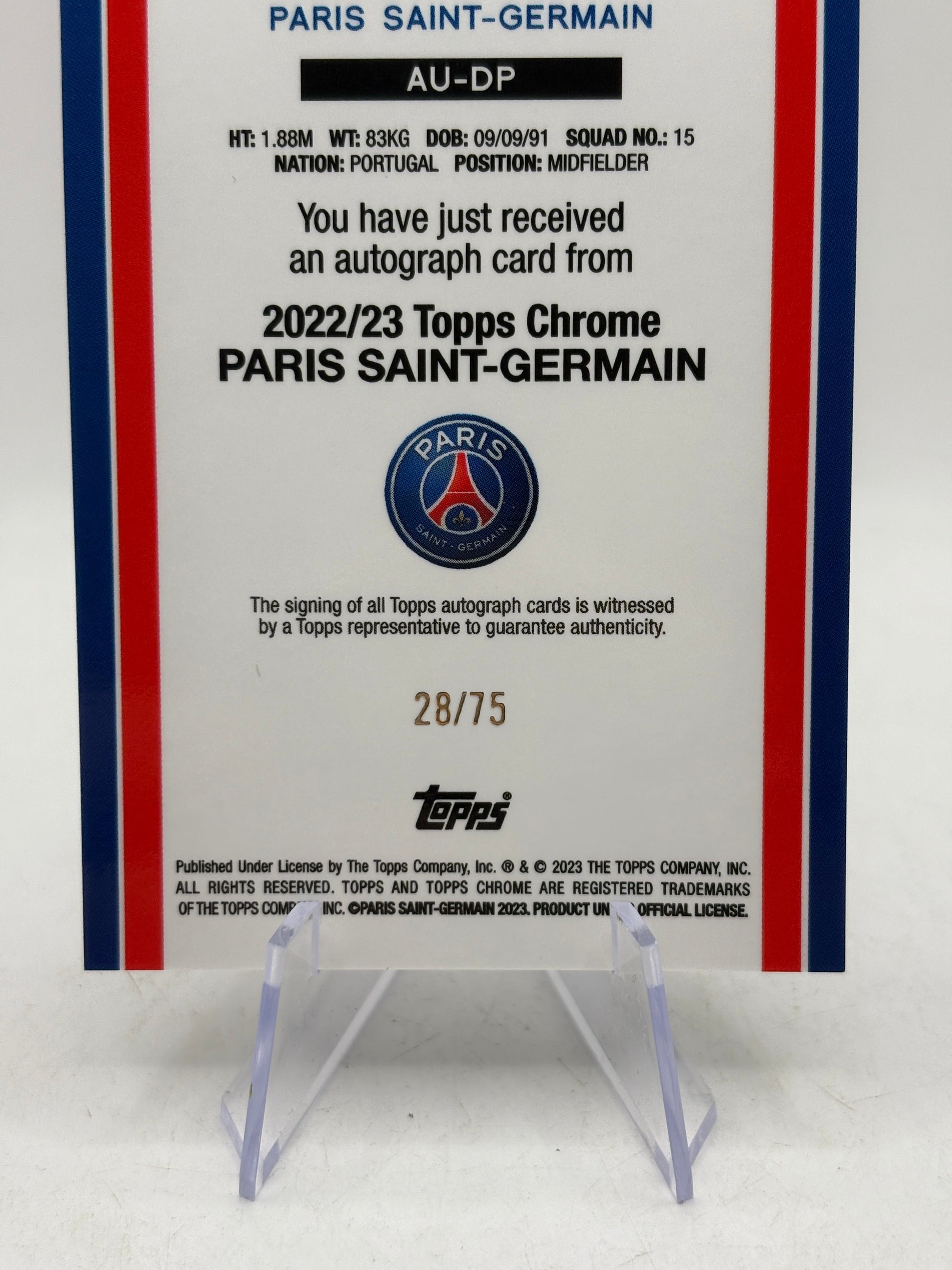 2022-23 Topps Chrome PSG - Danilo AU-DP Auto /75 FRENLY BRICKS - Open 7 Days