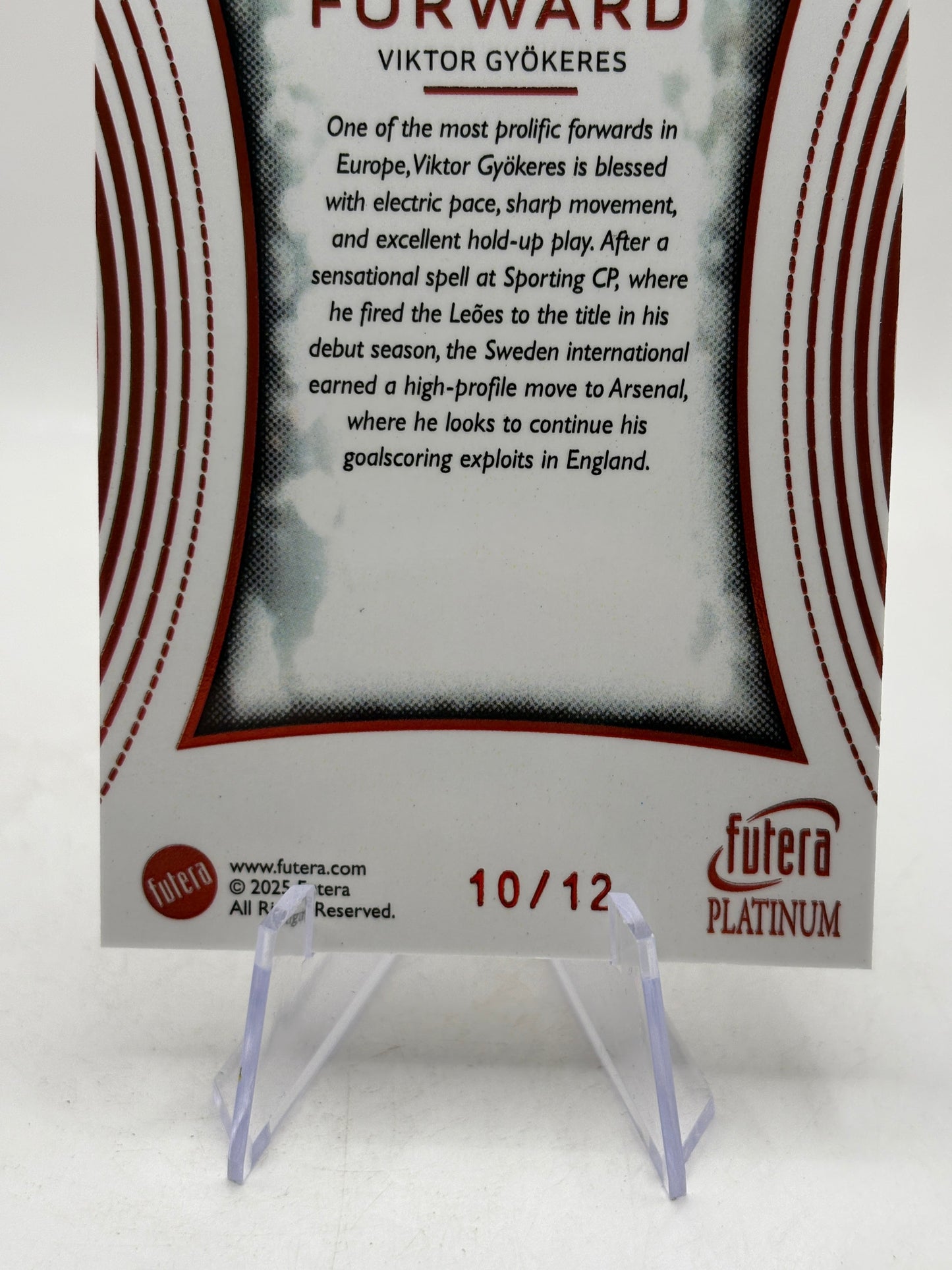 2025 Futera Platinum #PBP58 Viktor Gyokeres 10/12 FRENLY BRICKS - Open 7 Days