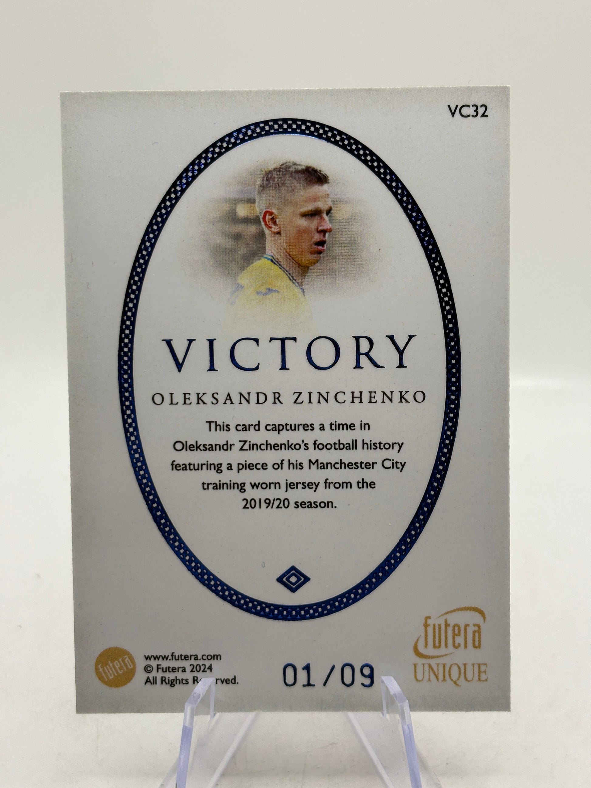 2024 Futera Unique #VC32 Oleksandr Zinchenko Victory Patch 01/09 FRENLY BRICKS - Open 7 Days image 2
