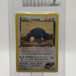 Pokemon 2000 Gym Heroes 1st Edition Rocket’s Snorlax 33/132 Rare BGS 9 Mint